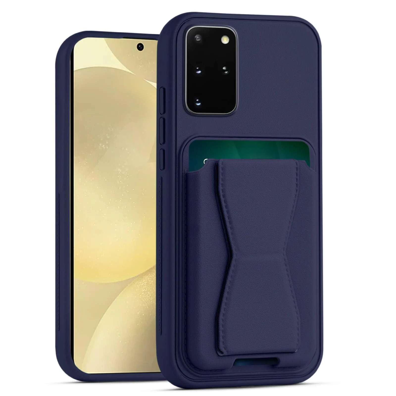 Dl3 Mobilak Leather Wallet Case Compatible with Samsung Galaxy S20+ Plus, Leather Back Cover With TPU Frame, Shockproof Protective Phone Case with Card Holder Stand (Black)