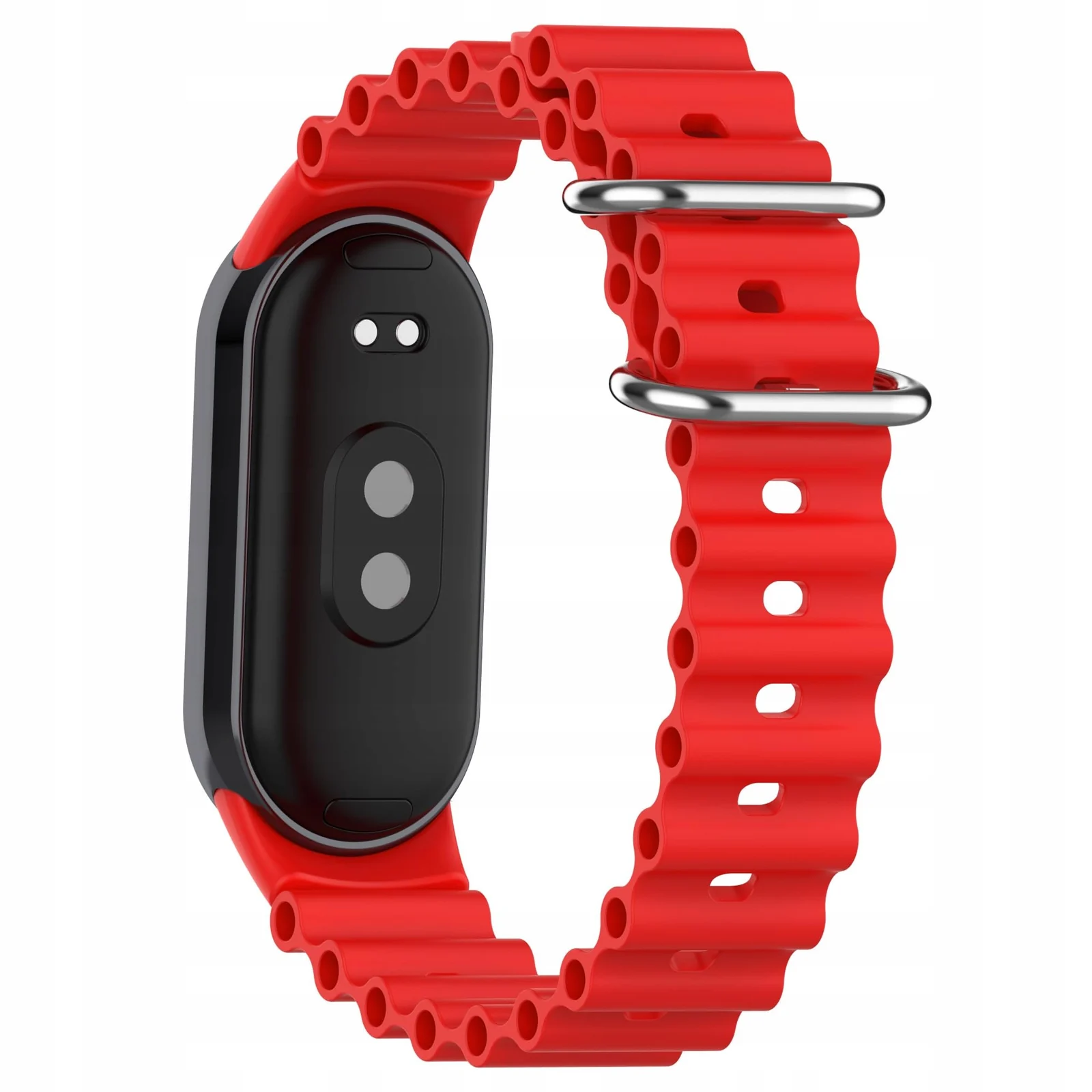 DL3 Mobilak Ocean Band for Xiaomi Mi Band 9 / Xiaomi Mi Band 8, Adjustable Silicone Stretchy Sport Strap Women Men Replacement Wristband For Xiaomi Smart Band 8 / Xiaomi Smart Band 9 - Red