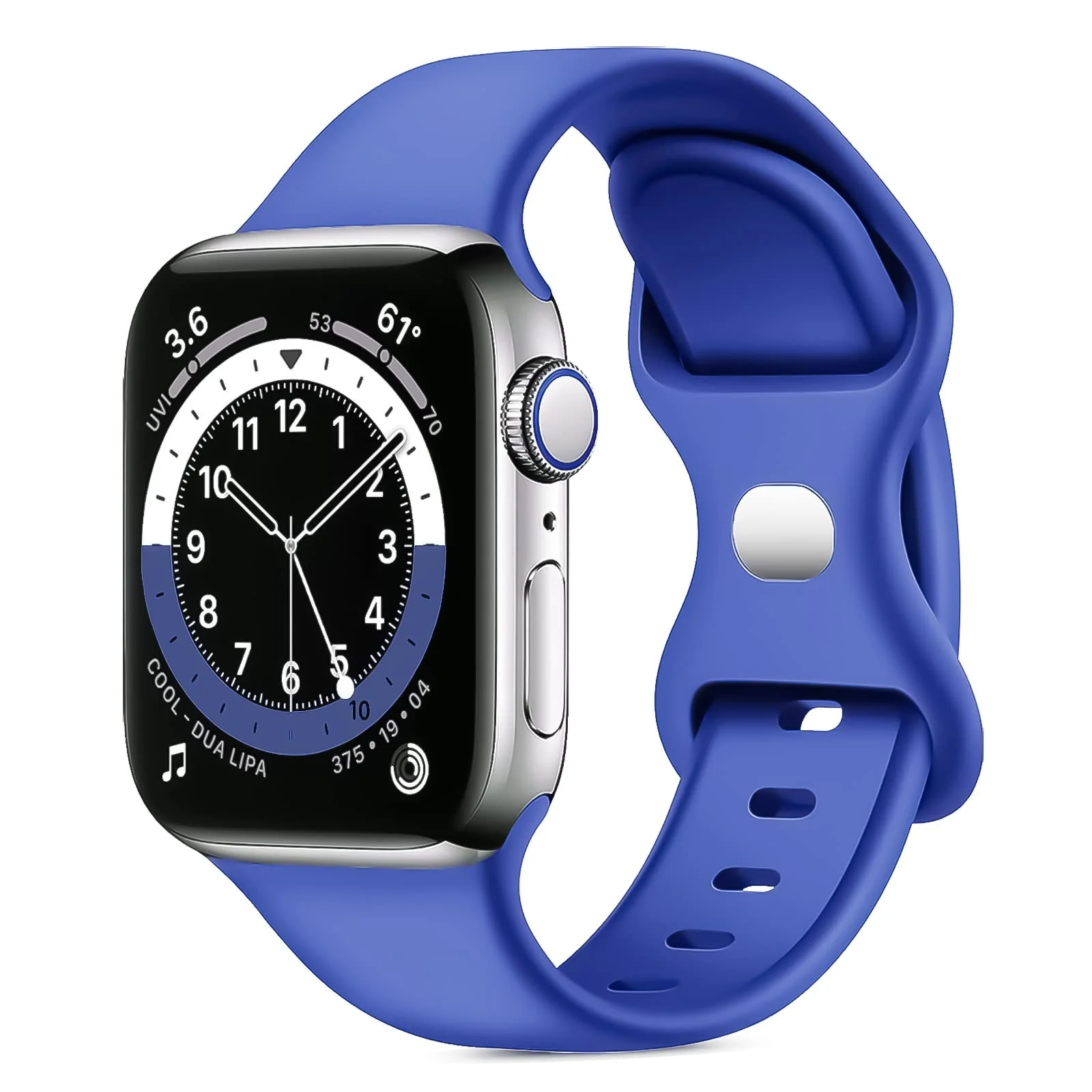 42MM/44MM/45MM/49MM — DL3 Mobilak Bands Compatible with Apple Watch Ultra 49mm 45mm 44mm 42mm 41mm 40mm 38mm, Replacement Soft Silicone Strap for iWatch Ultra 2 Series 9/8/7/6/5/4/3/2/1 SE (Pepsi, 42MM/44MM/45MM/49MM)