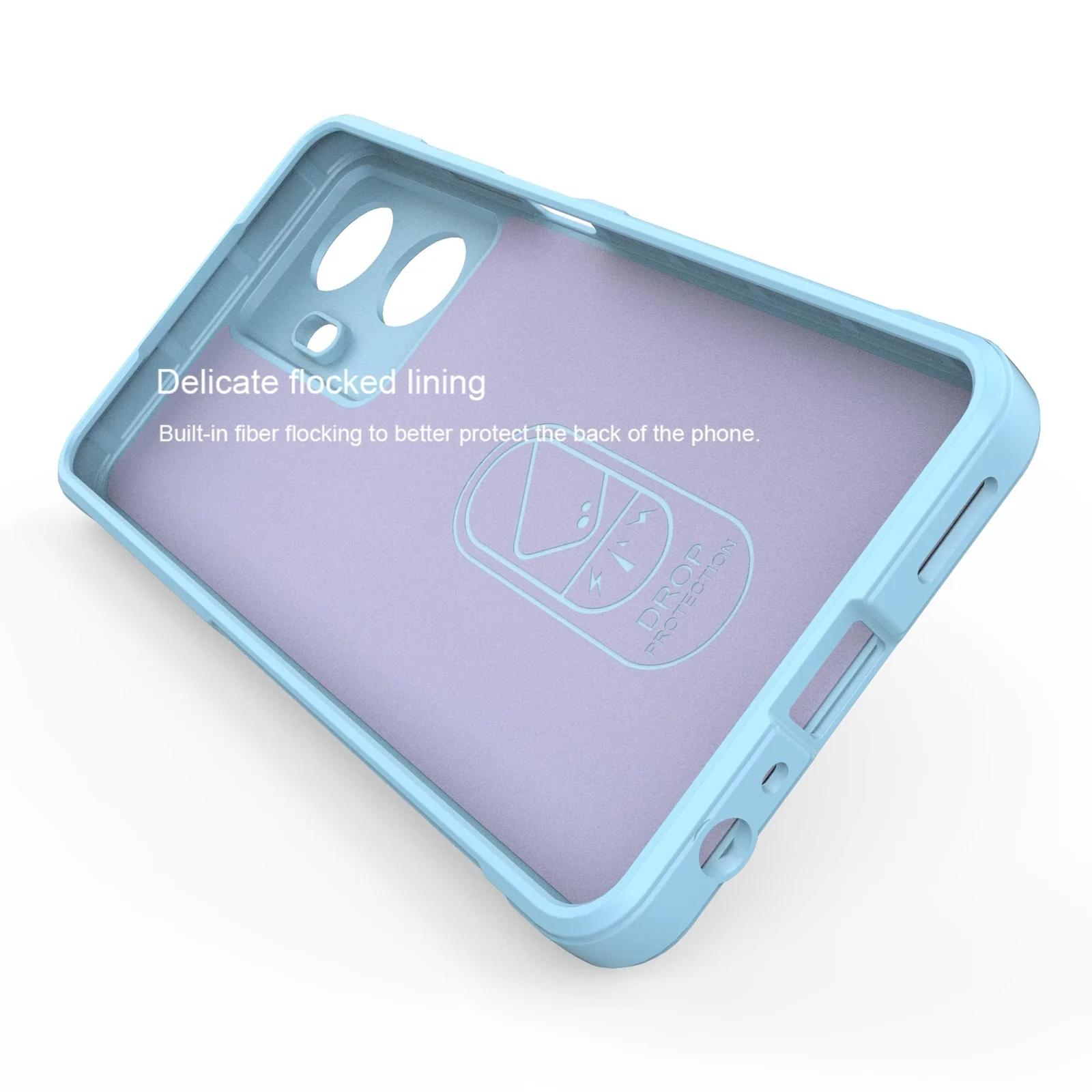 DL3 Mobilak Flexible Silicone and TPU Protective Case with Camera Protection for realme C55 / Narzo N55 - Baby Blue