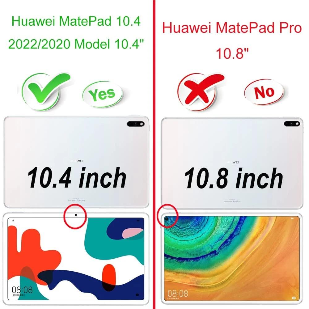DL3 Mobilak Case For Huawei Matepad 10.4 Inch 2022/2020 tablet, Hybrid Rugged Armor Heavy Duty 2 in 1 TPU + PC Combo Dual Layer Shockproof Case with Kickstand - Blue