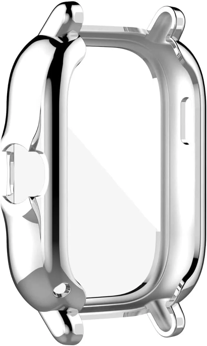 DL3 Mobilak Case Compatible with Amazfit GTS 3 & Amazfit GTS Case All-Around Screen Protector Watch Soft TPU Shockproof Cover Slim Guard Thin Bumper Shell Protector - Silver