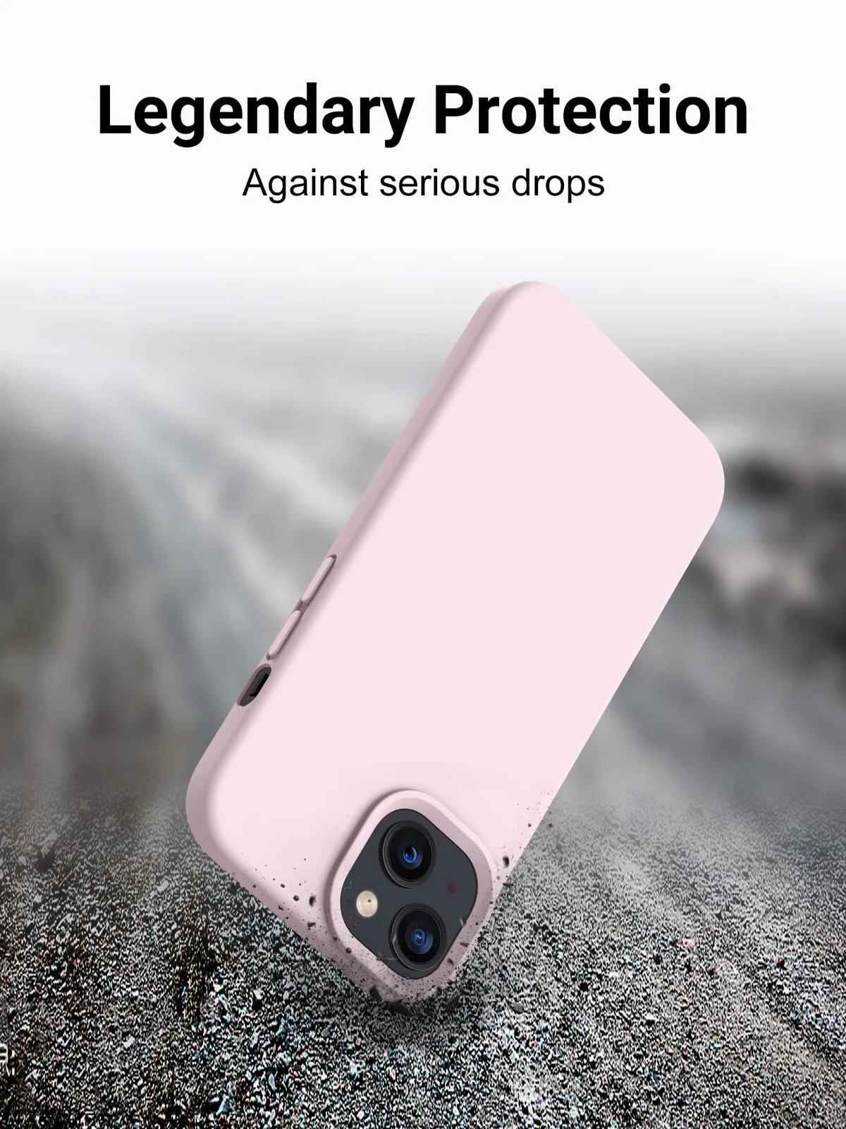 DL3 Mobilak Liquid Silicone Protective Case with Soft Microfiber Lining for iPhone 13 / iPhone 14 - Ice Pink