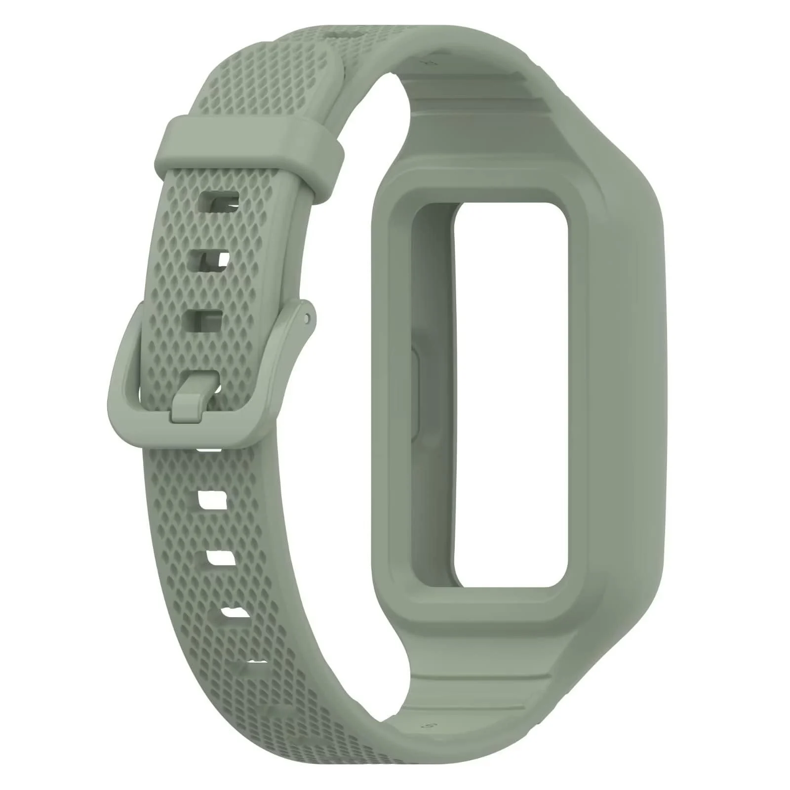 DL3 Mobilak Strap Compatible with Huawei Band 10/9/8/7/6/6 Pro, Adjustable Replacement Strap - Silicone Replacement Wrist Strap With Built-in Case Cover For Honor Band 6/7 - Black - Green