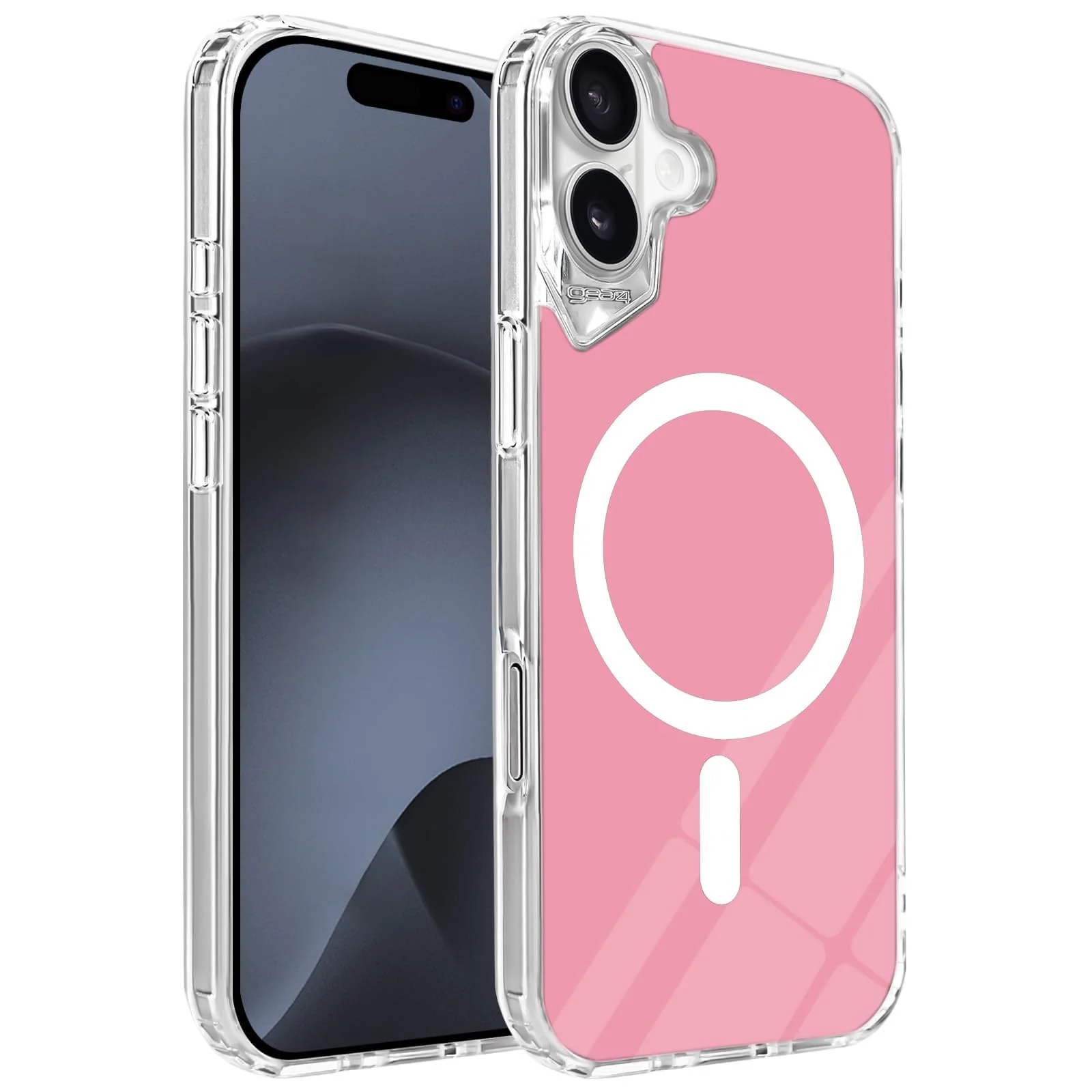 DL3 Mobilak Clear MagSafe-Compatible Magnetic Case for iPhone 17 with Camera Protection and Magnetic Car-Mount Support - Pink