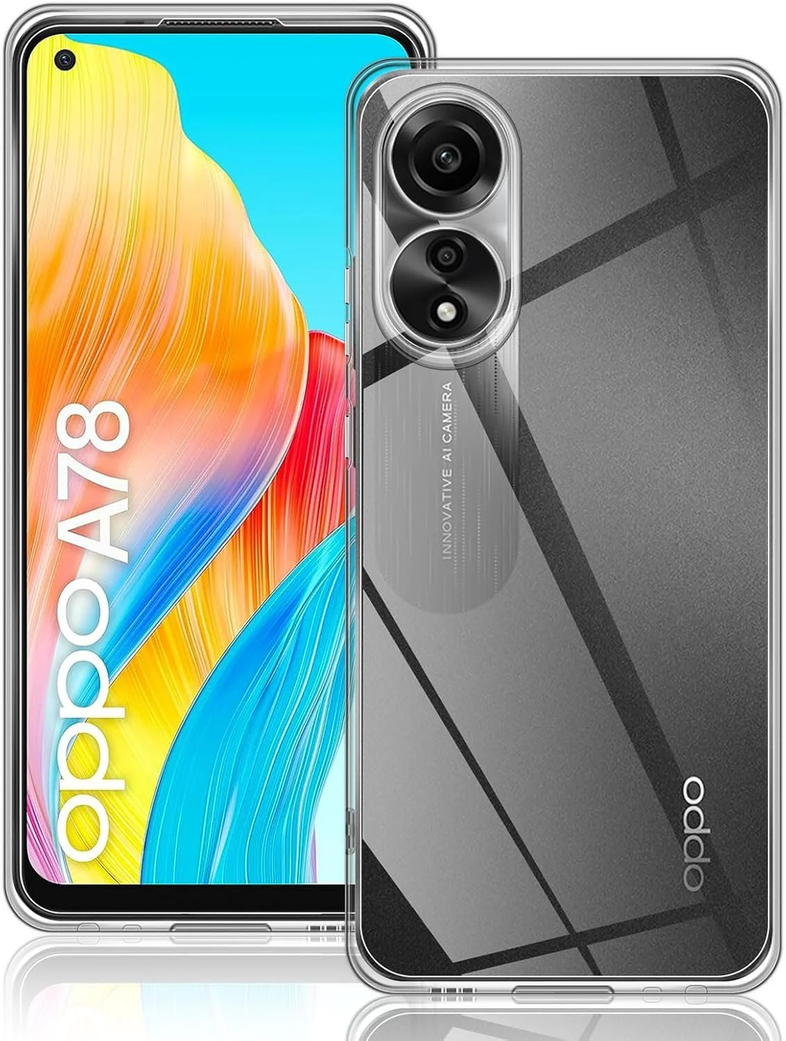 Mobigon Case Compatible with OPPO A78 4G, Case Crystal Soft TPU Gel Case Flexible Silicone Anti-Scratch Camera Protection TPU Cover - Clear