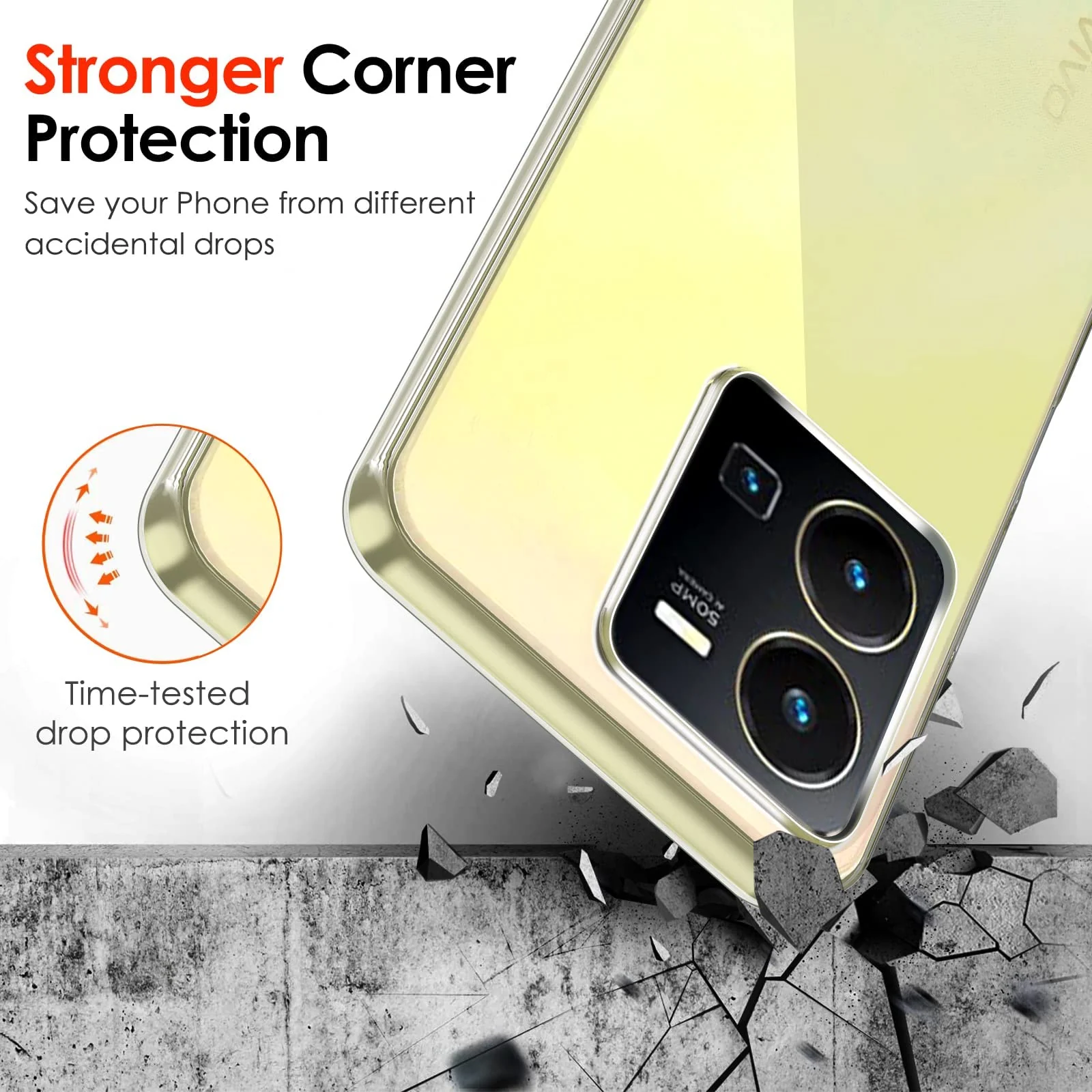 DL3 Mobilak Case Compatible with vivo Y35 4G / vivo Y22s / Y22 Case Crystal Soft TPU Gel Case Flexible Silicone Anti-Scratch Camera Protection TPU Cover - Clear