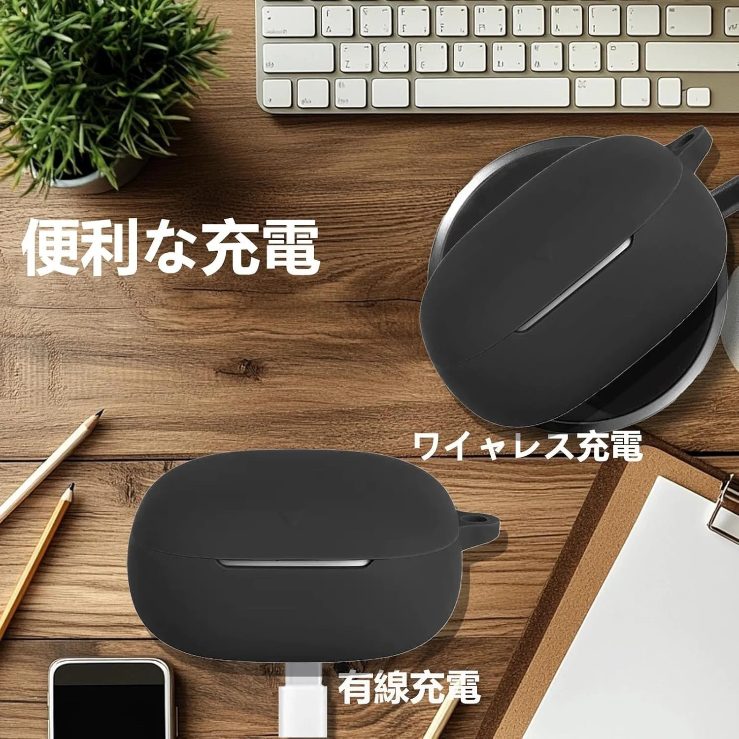 DL3 Mobilak Silicone Case Compatible with Anker Soundcore Liberty 5 (Not Libert 4), Soft Silicone Protective Case Cover, Shockproof Sleeve with Carabiner - Black