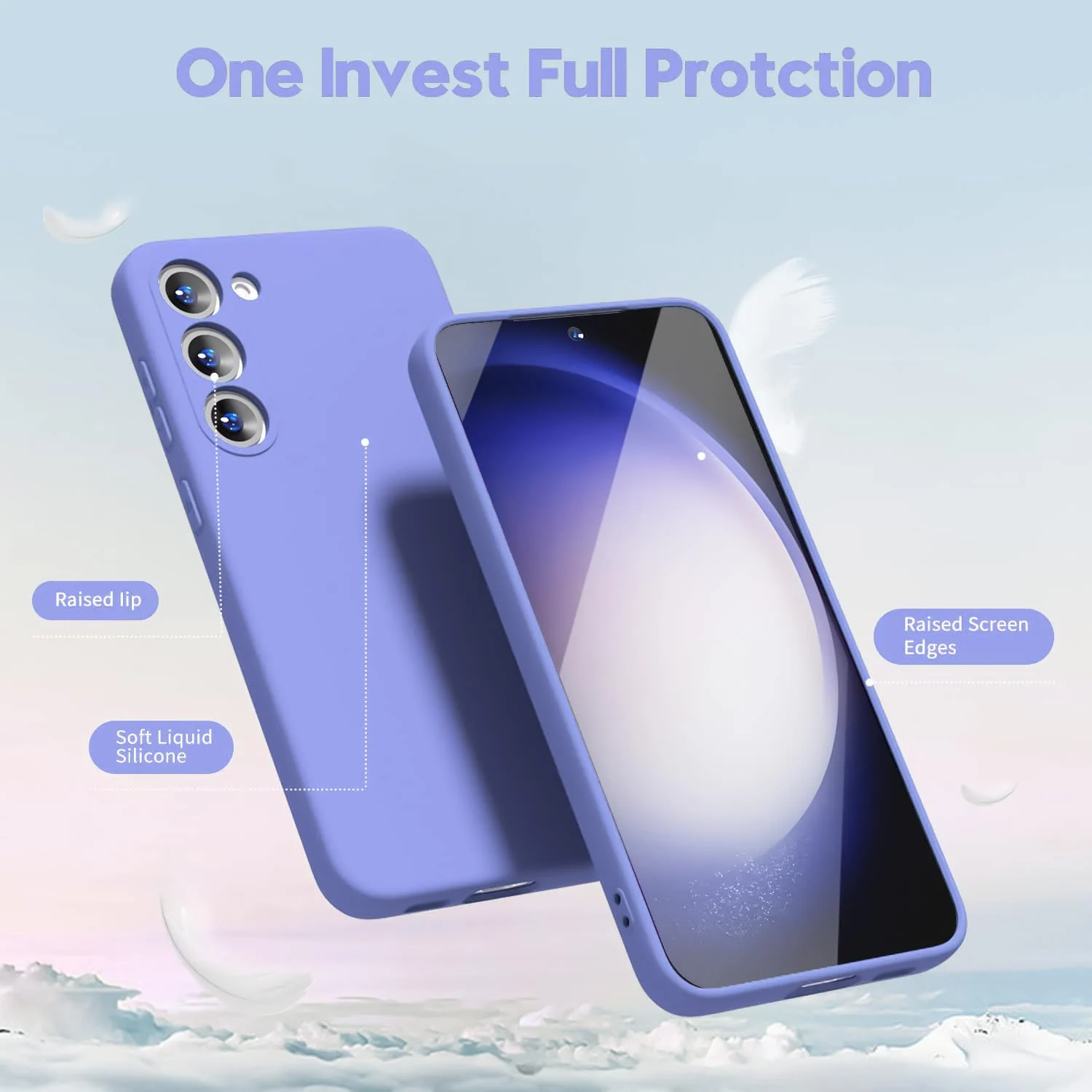 DL3 Mobilak Liquid Silicone Case for Samsung Galaxy Note 10, Shock-absorbing protection, Scratch-resistant surface, Soft microfiber lining - Baby Blue