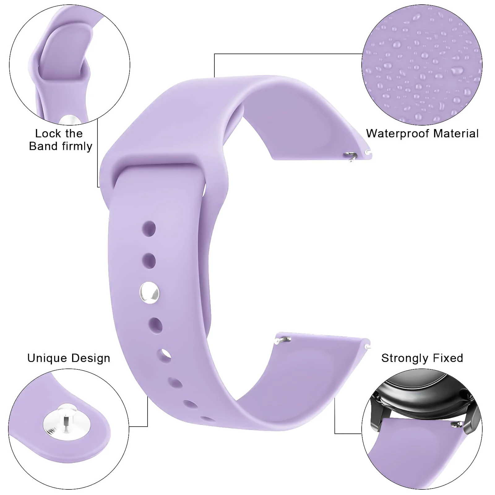 DL3 Mobilak Straps Compatible with Xiaomi Redmi Watch 5 Active/Redmi Watch 5 Lite Bracelets for Men Women, 22mm Soft Silicone Strap, Waterproof Adjustable Band Sports Replacement - A-lavender