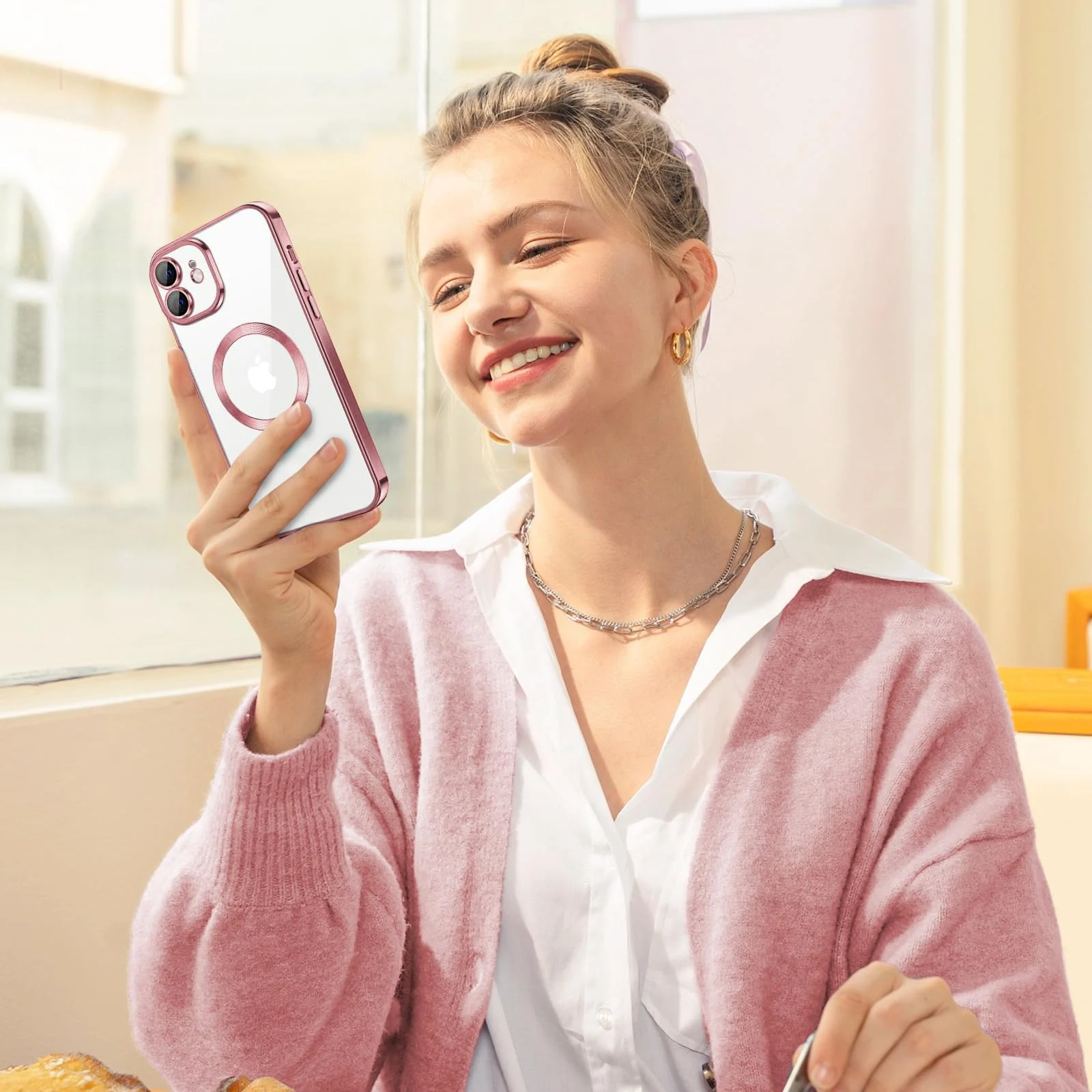 DL3 Mobilak Plated-Edge TPU Protective Case with Camera Protection for iPhone 11 - Pink