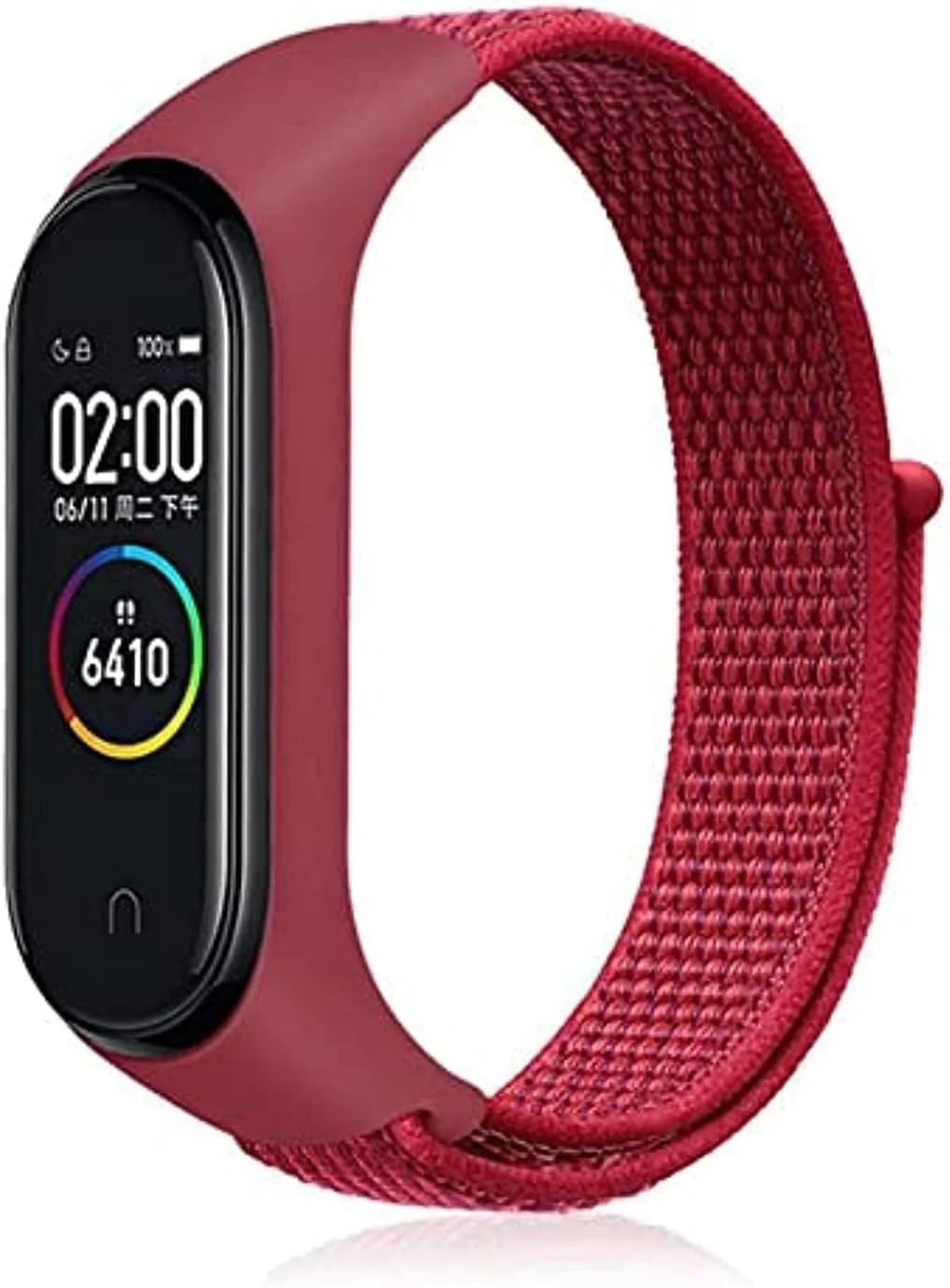 DL3 Mobilak Nylon Sport Band Compatible with Xiaomi Mi Band 7/Mi Band 6/Mi Band 5/Mi Band 4/Mi Band 3/Amazfit Band 5 for Women Men, Soft Adjustable Breathable Sport Loop Watch Strap - Red