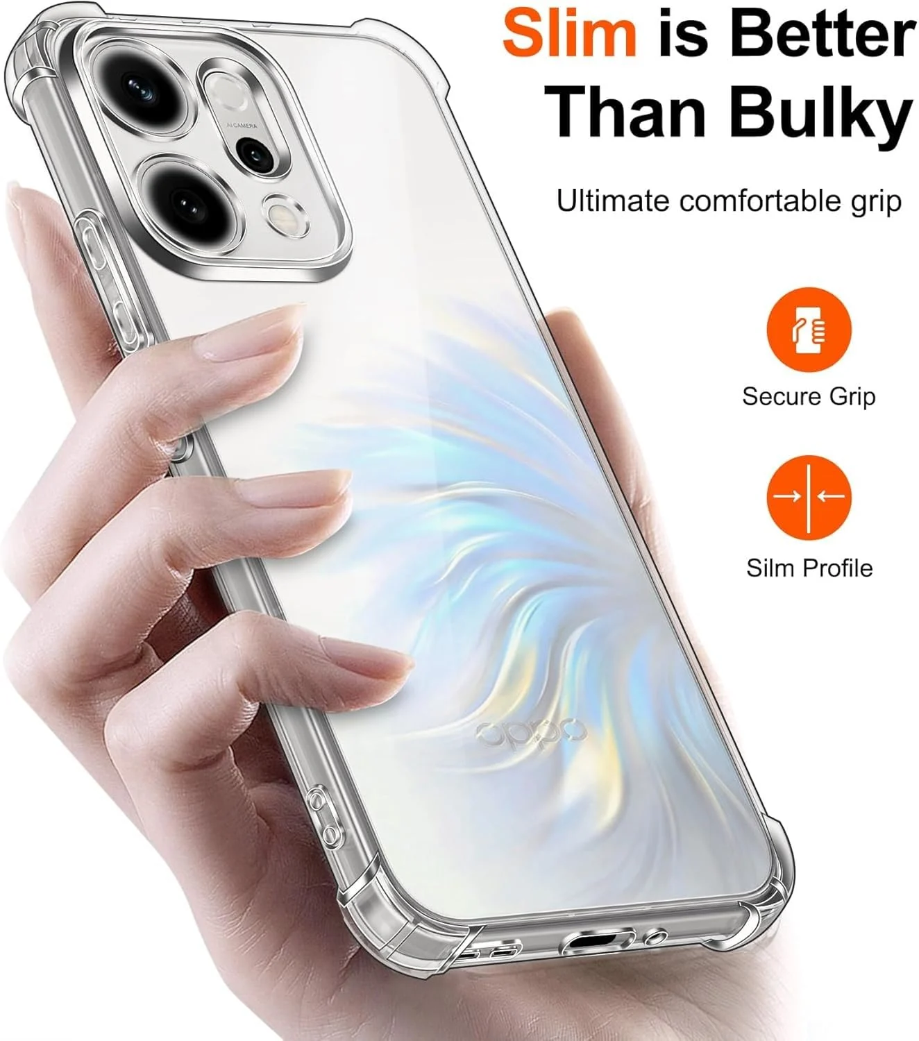 DL3 Mobilak Clear TPU Case for OPPO Reno 14 5G, Camera protection, Shock-absorbing protection, Scratch-resistant surface - Clear