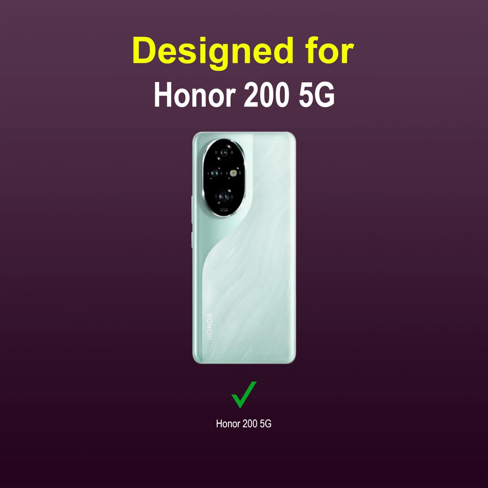 DL3 Mobilak Soft Silicone Protective Case for Honor 200 5G with Camera Protection and Shockproof Design - Purple