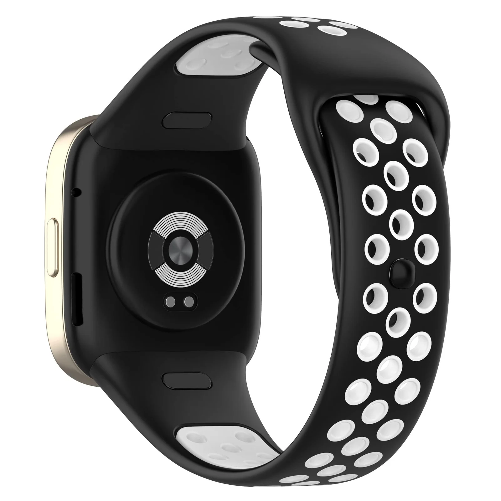 DL3 Mobilak Strap For Xiaomi Redmi Watch 3 (Not for Redmi Watch 3 Lite/Active), [Breathable] Soft Silicone Strap, Two Tone Band, Silicone Replacement Strap - Black