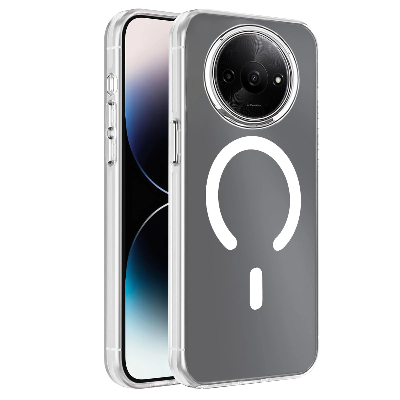 DL3 Mobilak Case for Xiaomi Redmi A3 / Redmi A3x Crystal Clear [Not Compatible with MagSafe] Soft TPU Gel Case Flexible Silicone Anti-Scratch Transparent TPU Cover - White