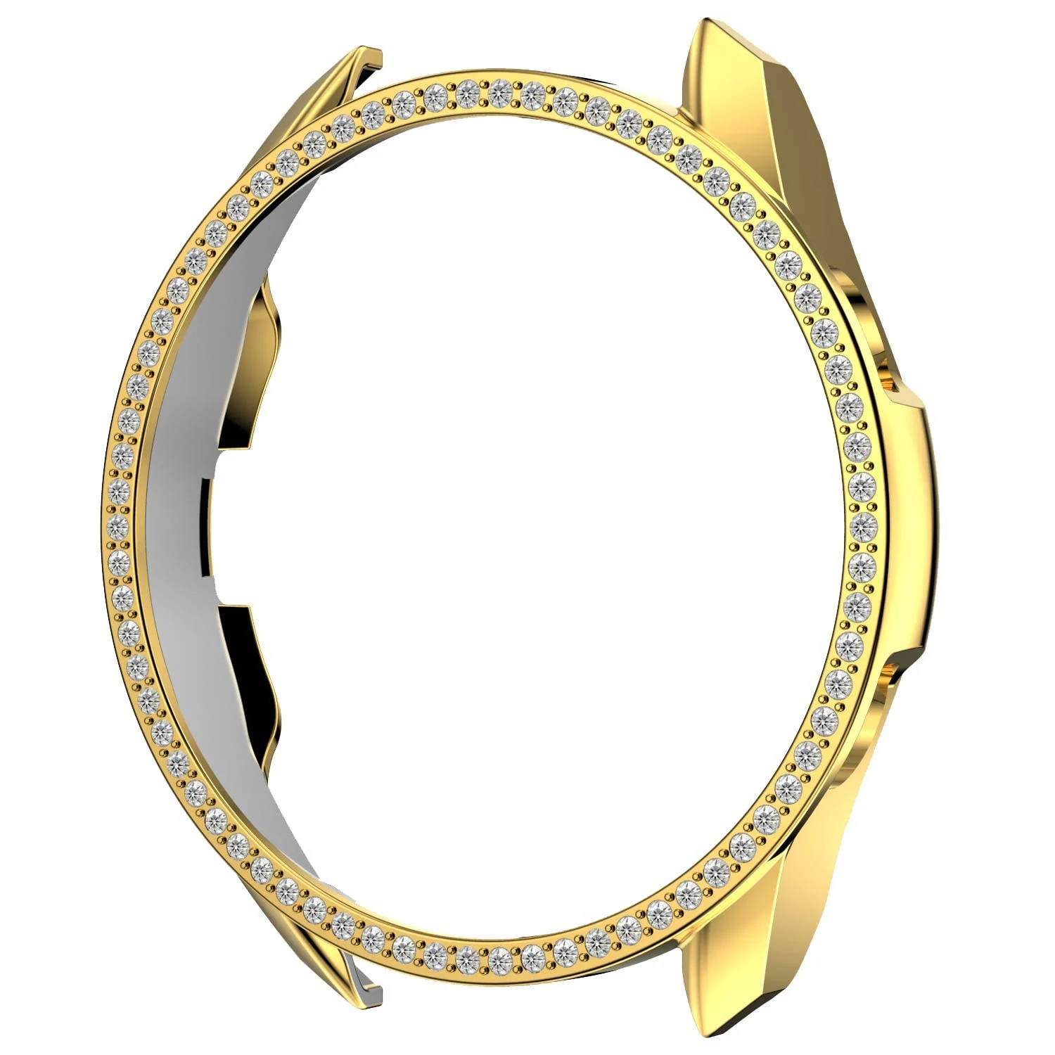 DL3 Mobilak Bumper Diamond Case Compatible with Samsung Galaxy Watch 3 45MM, Bling Crystal Diamonds PC Plastic Protector Case Cover Frame for Galaxy Watch3 45 MM - Gold