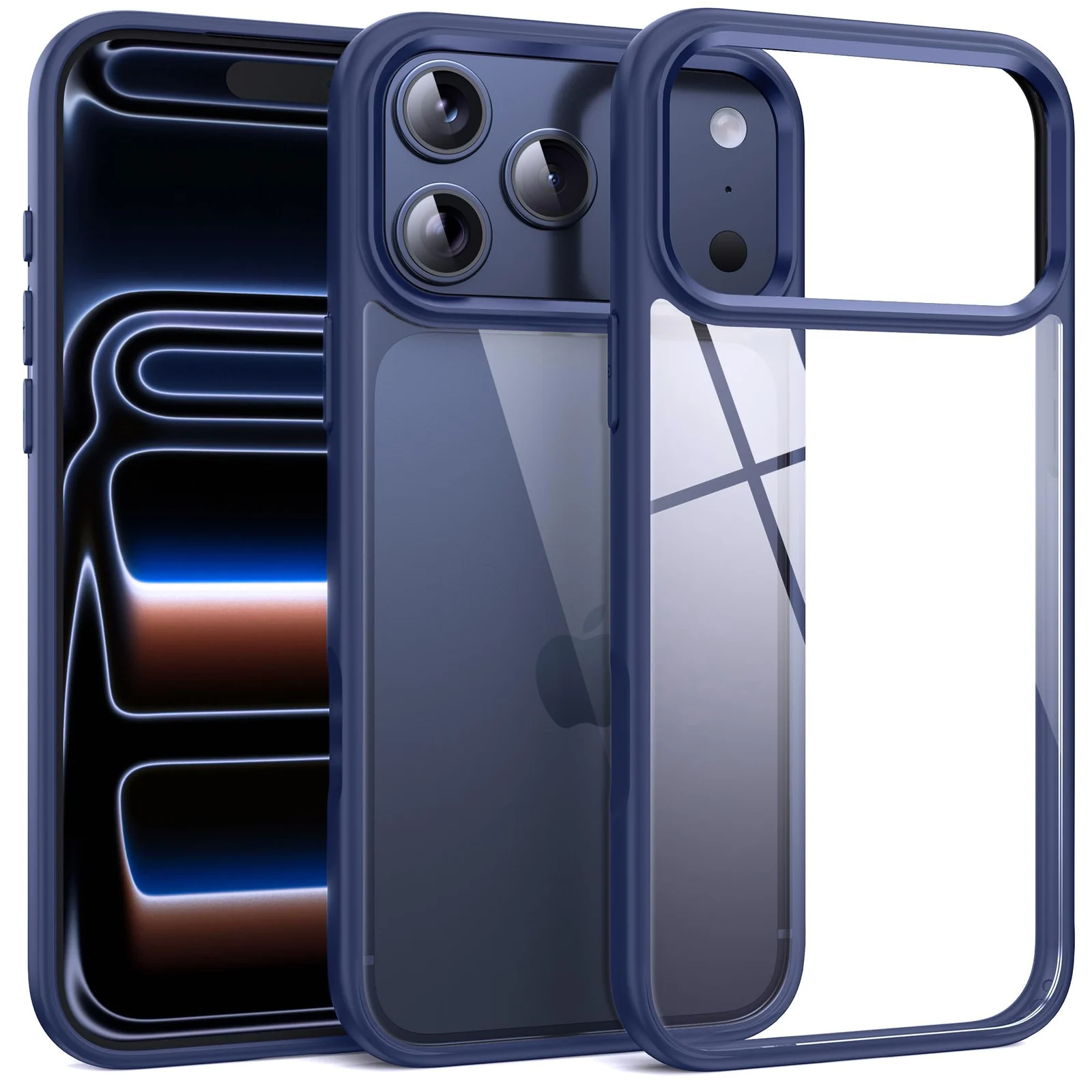 Dl3 Mobilak Case For iPhone 17 Pro Max 6.9 Inch, Crystal Clear Case [Not Yellowing] [Military Grade Drop Protection] Shockproof Protective Transparent Protective Slim Cover (Orange)