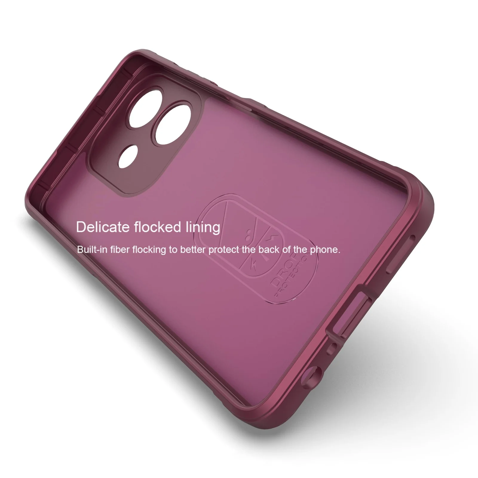 DL3 Mobilak Flexible Silicone and TPU Protective Case with Camera Protection for OPPO A3 / OPPO A3x / A40 - Wine Red