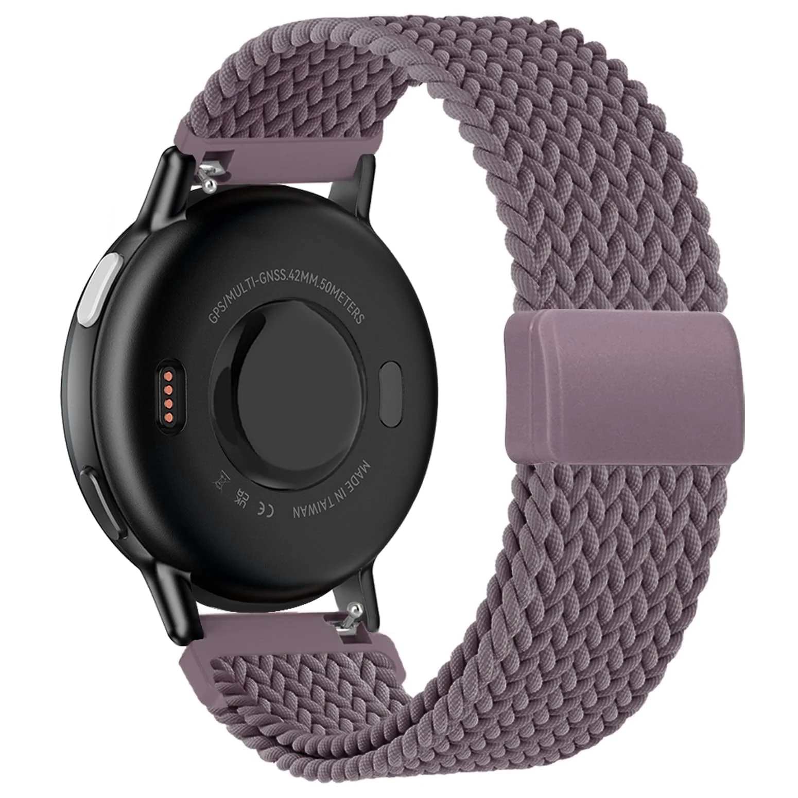 DL3 Mobilak Magnetic Braided Nylon Band Compatible with Xiaomi Redmi Watch 5 Active/Xiaomi Redmi Watch 5 Lite, 22mm Elastic Loop Stretchy Wristband Strap Replacement for Redmi Watch 5 Active/Redmi Watch 5 Lite - Smoke Violet