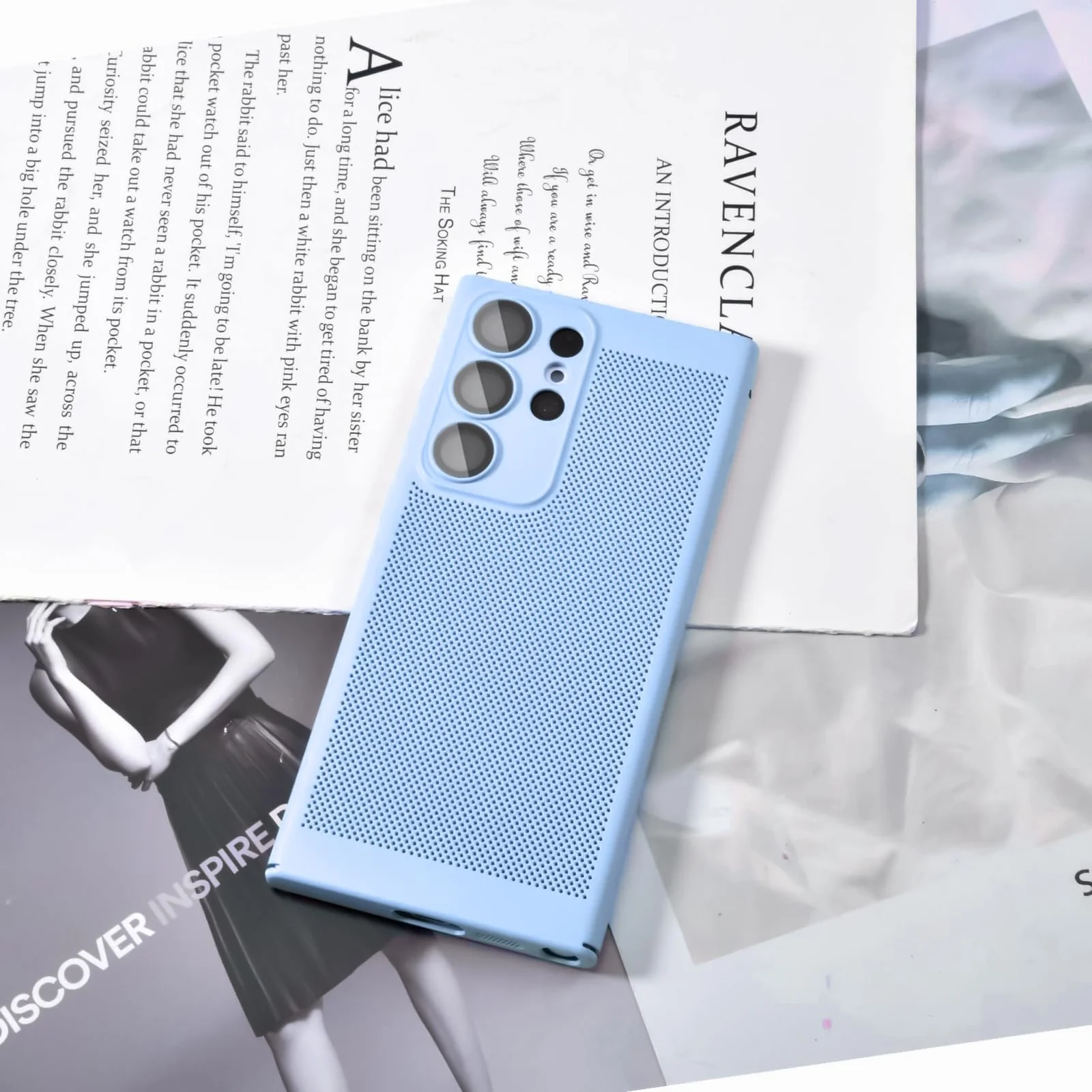 DL3 Mobilak PC Protective Case for Samsung Galaxy A15 5G / 4G, Supports wireless charging, Camera protection, Shock-absorbing protection - Baby Blue