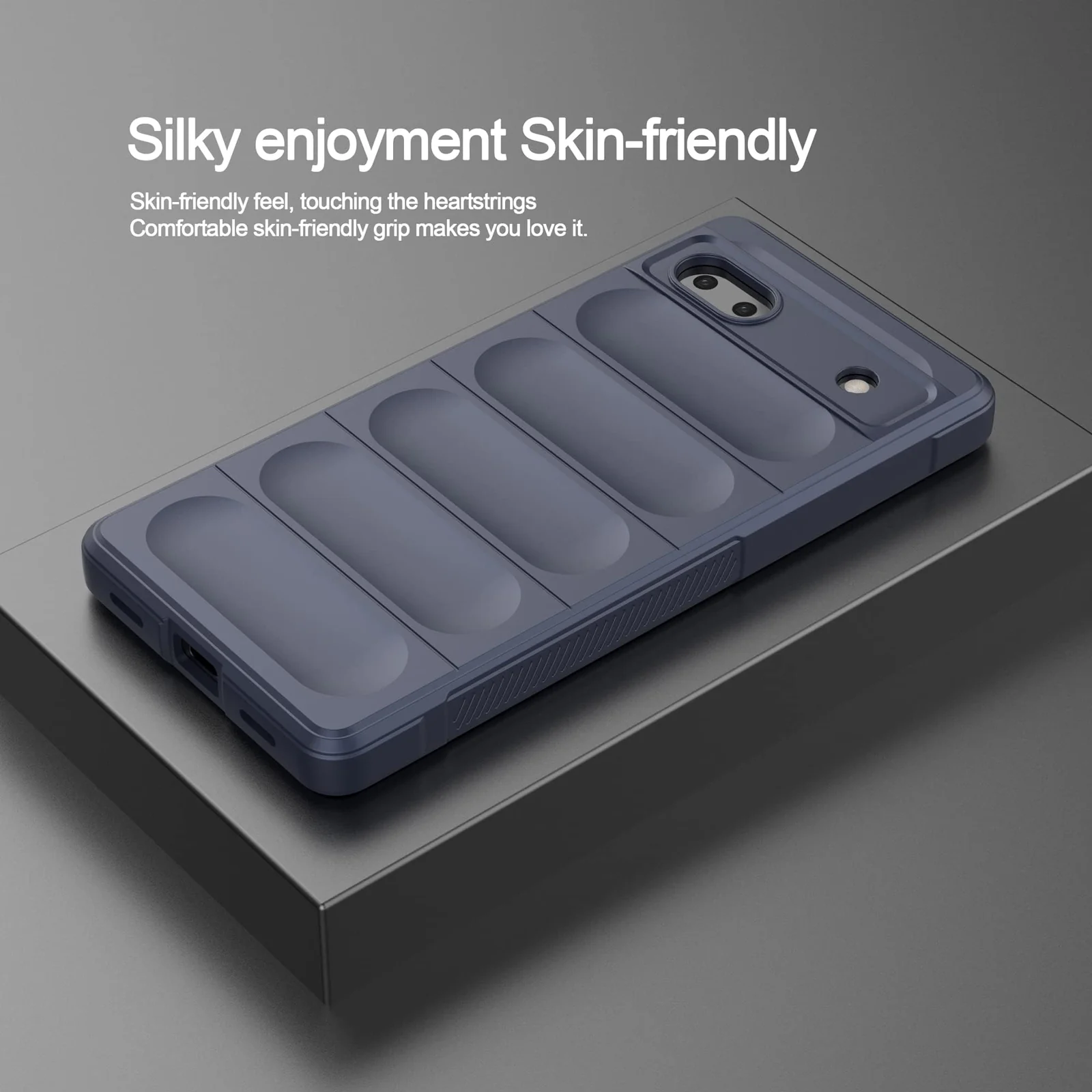 DL3 Mobilak Silicone Case for Google Pixel 6A Heavy Duty Protective [Slim Fit] Shockproof Soft Flexible Protective Design Shock-Absorption TPU Cover With Camera Protection - Blue