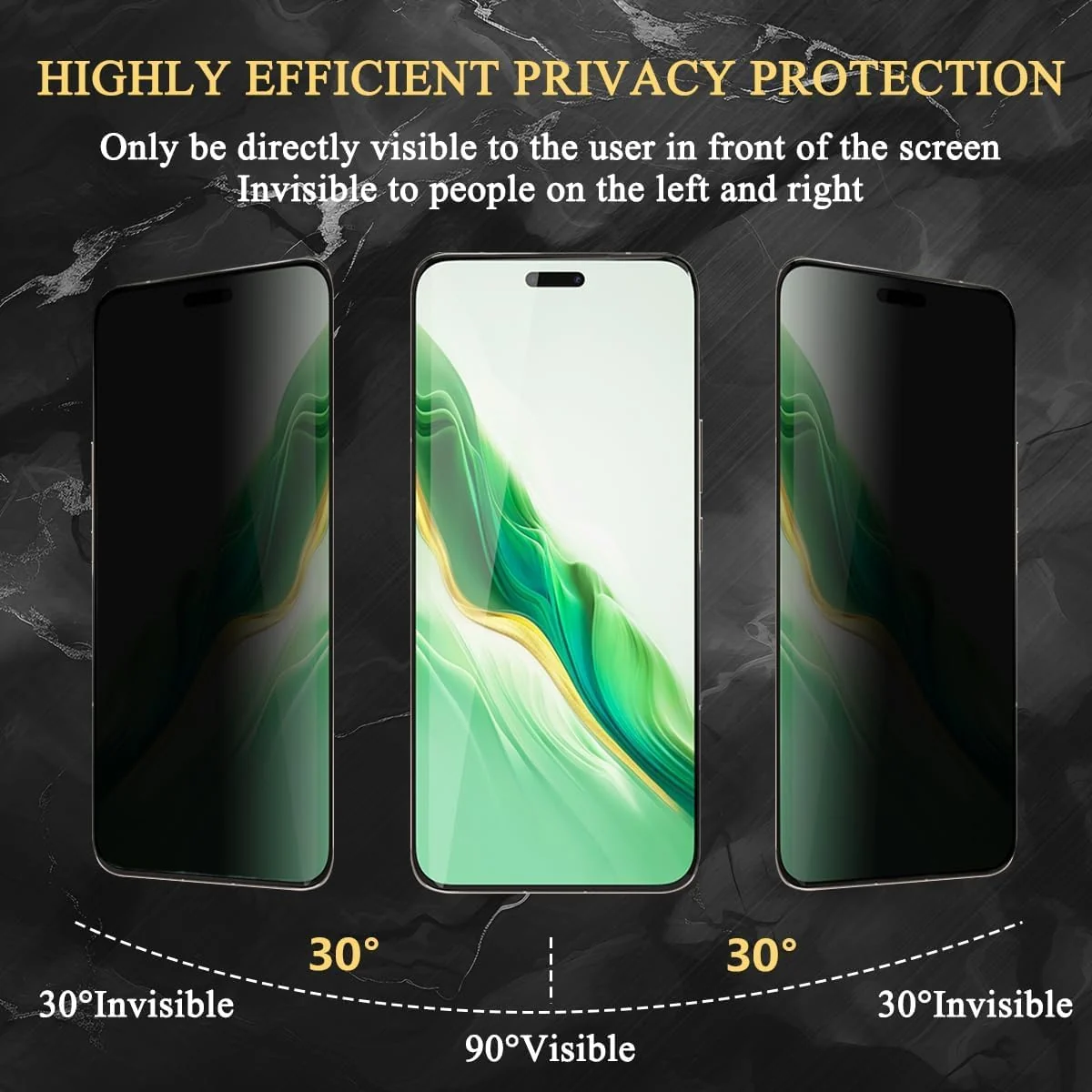 DL3 Mobilak Screen Protector for Honor Magic 7 Pro UV Glass Fingerprint Reader Support 3D Curved Anti-Spy Tempered Glass Screen Protector - Privacy
