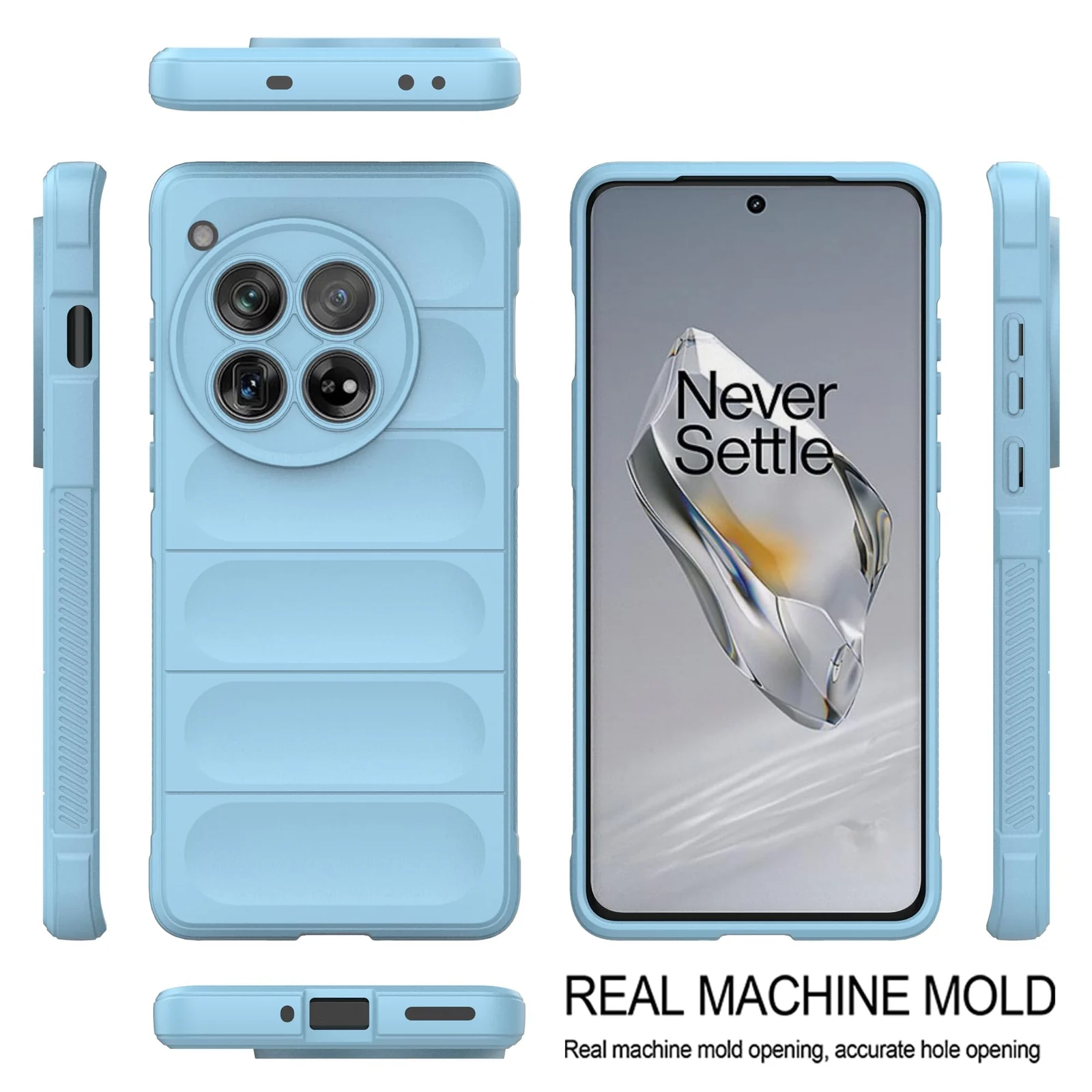 DL3 Mobilak Flexible Silicone and TPU Protective Case with Camera Protection for Oneplus 12R 5G / Oneplus Ace 3 - Baby Blue