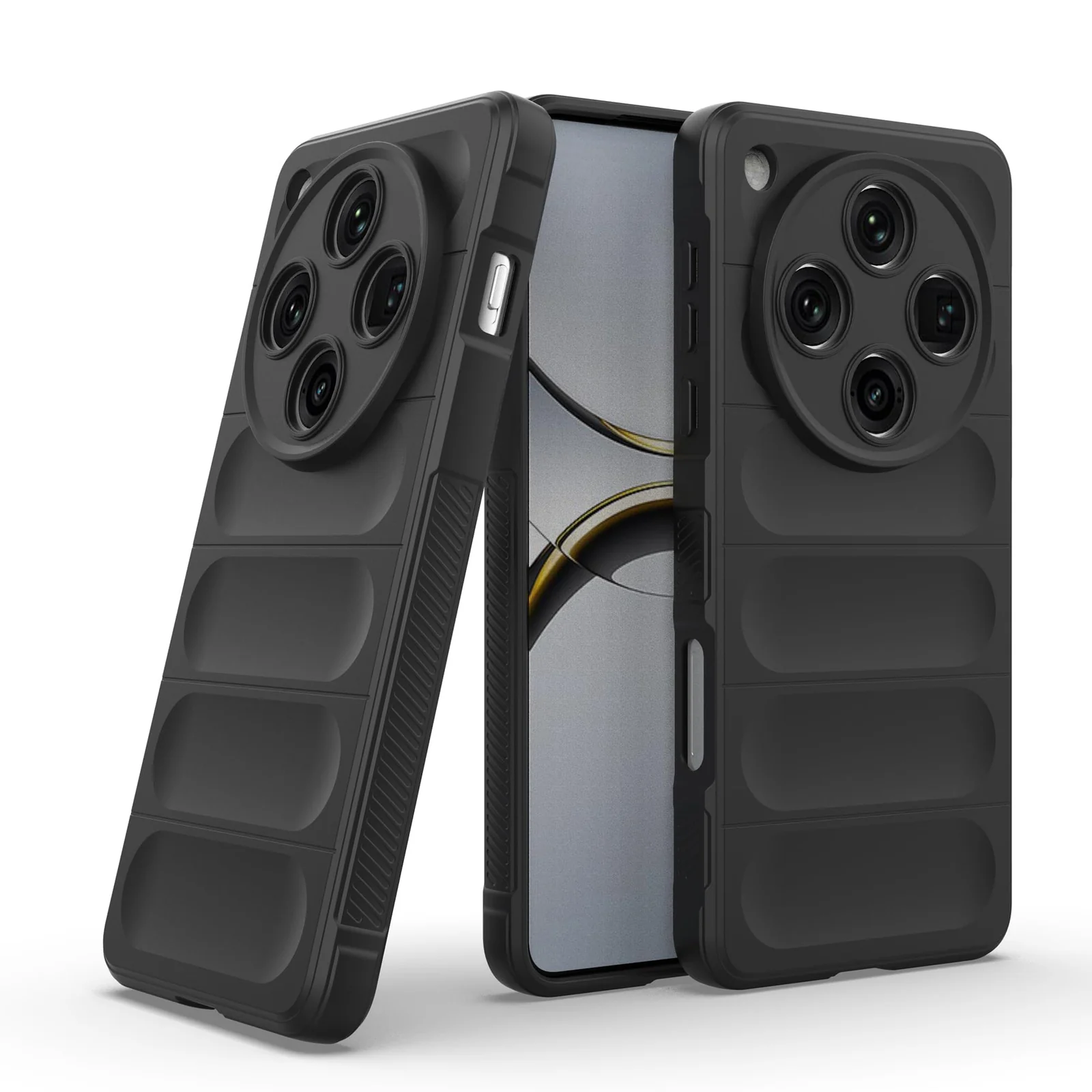 DL3 Mobilak Flexible Silicone and TPU Protective Case with Camera Protection for OPPO Find X8 Pro - Black