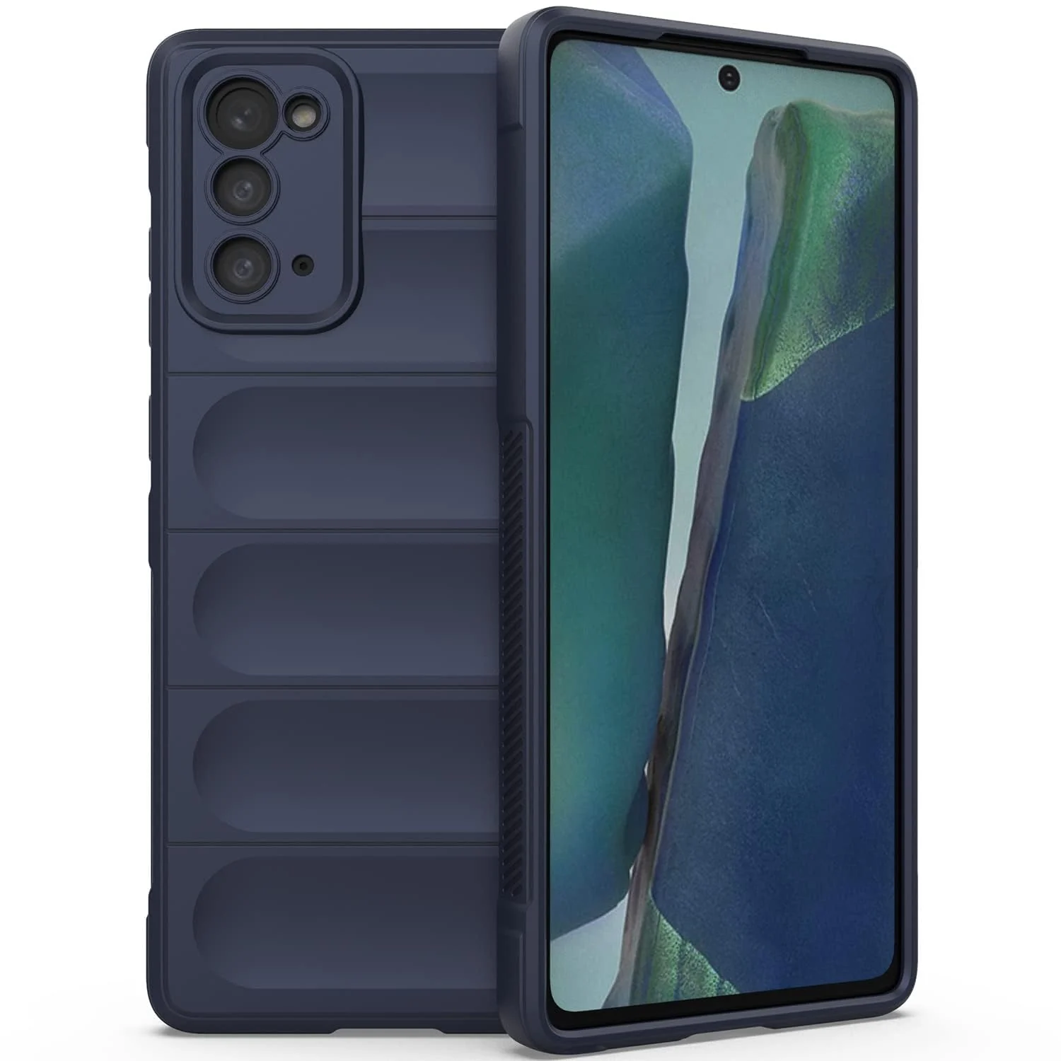 DL3 Mobilak Silicone Case for Samsung Galaxy Note 20 5G Heavy Duty Protective [Slim Fit] Shockproof Soft Flexible Protective Design Shock-Absorption TPU Cover With Camera Protection - Blue