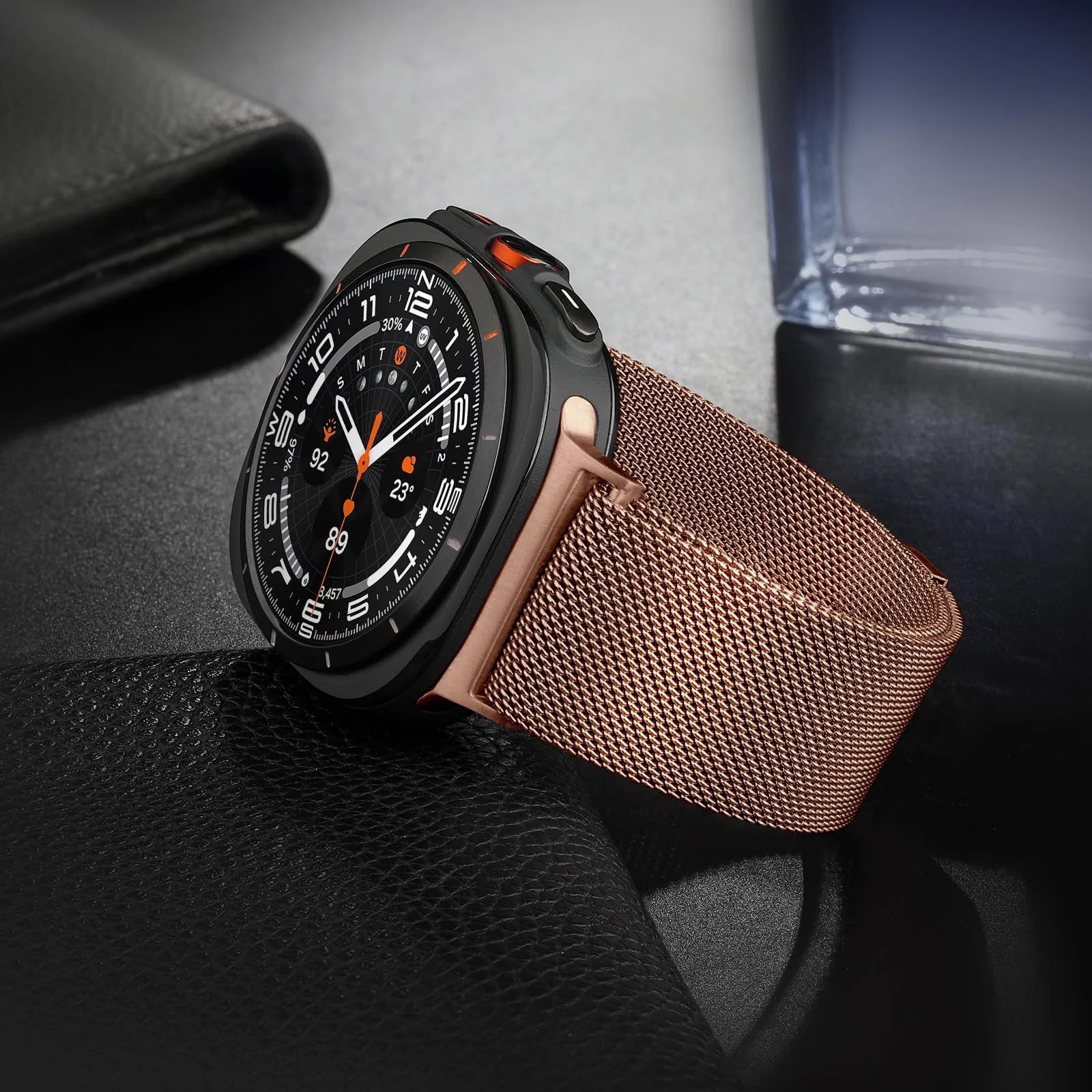 DL3 MOBILAK Milanese Magnetic Stainless-Steel Watch Strap for Samsung Galaxy Watch Ultra 47MM (2026 and 2025 and 2024) - A-Rose Gold