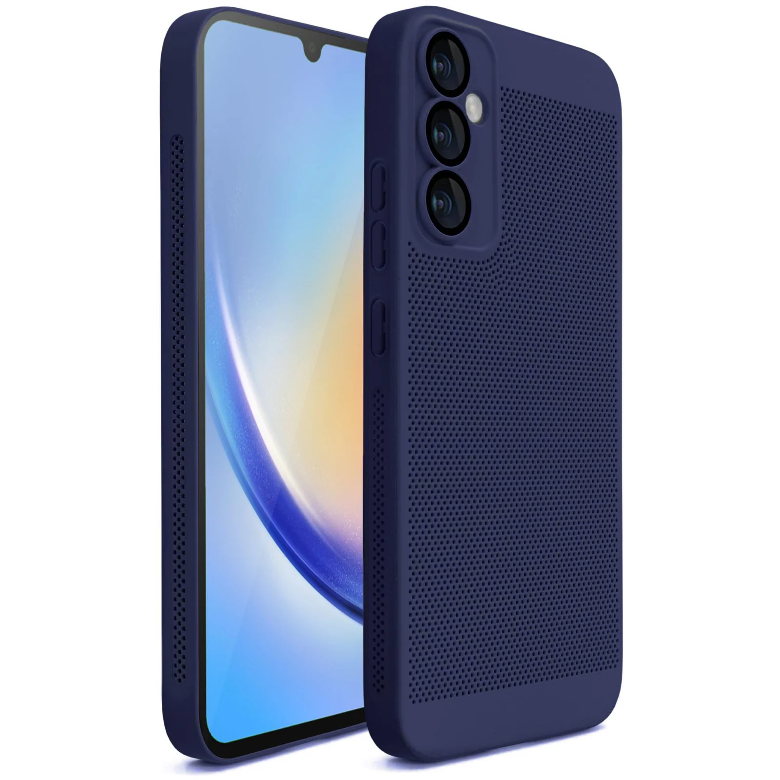 DL3 Mobilak Heat-Dissipation Hard PC Case with Built-In Camera Lens Protector for Samsung Galaxy S23 FE - Blue