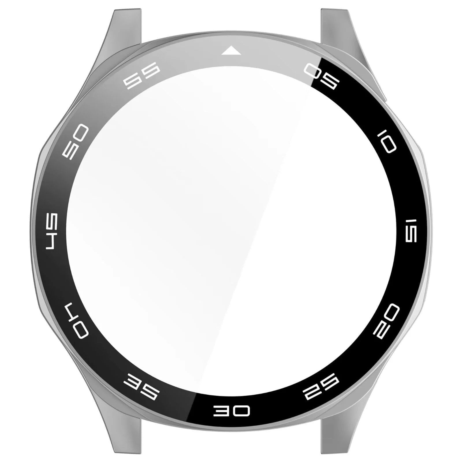 DL3 Mobilak Protective Case for Huawei Watch GT 5 46mm, Hard PC Bumper Cover with Built-in Tempered Glass Screen Protector Shell Cover Full Coverage Scratchproof with Scale - Silver