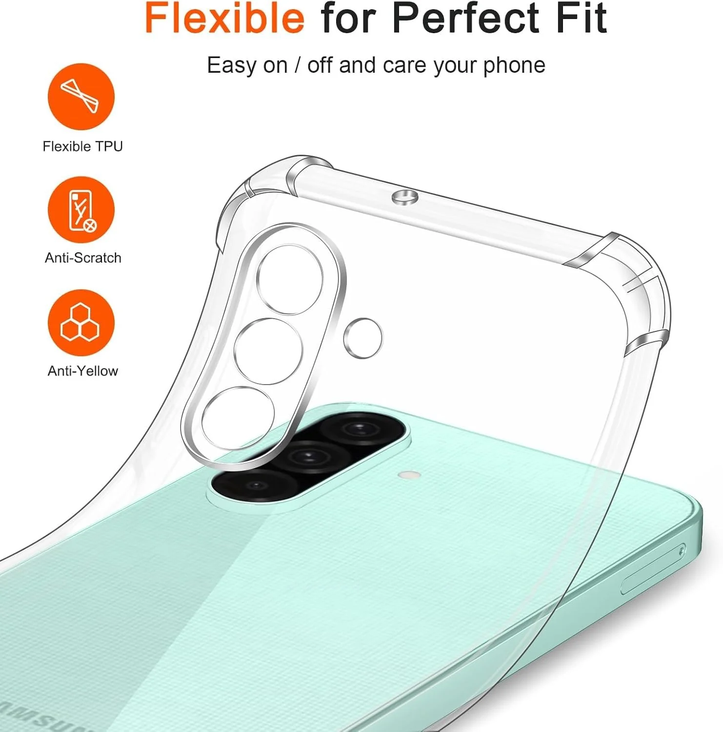 DL3 Mobilak Clear TPU Protective Case for Samsung Galaxy A26 5G with Camera Protection and Shockproof Design - Clear