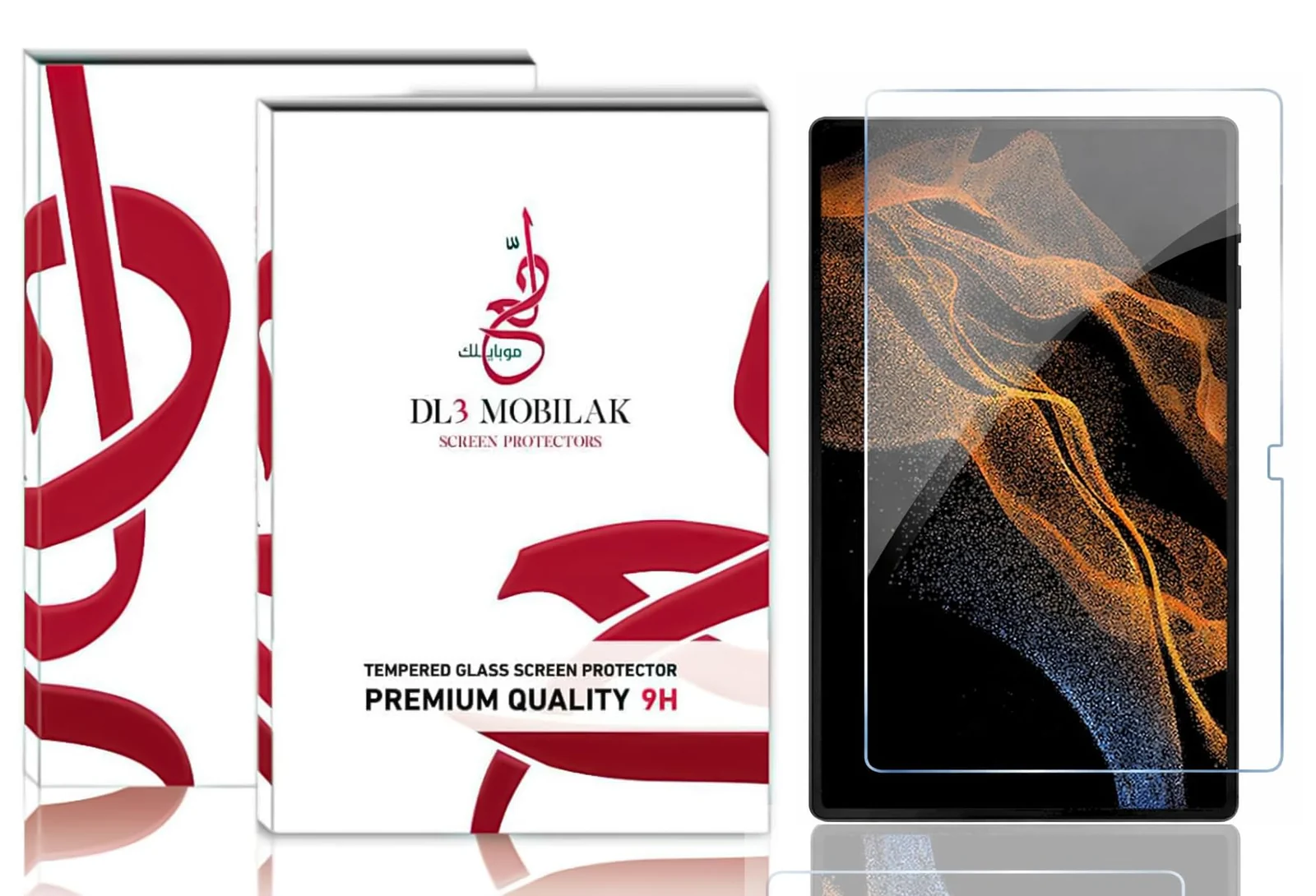DL3 Mobilak Screen Protector For Samsung Galaxy Tab S10 Ultra/Tab S9 Ultra Tablet Tempered Glass Film [HD Crystal ] [Easy Installation] [Scratch Resistant] [9H Hardness] - Clear