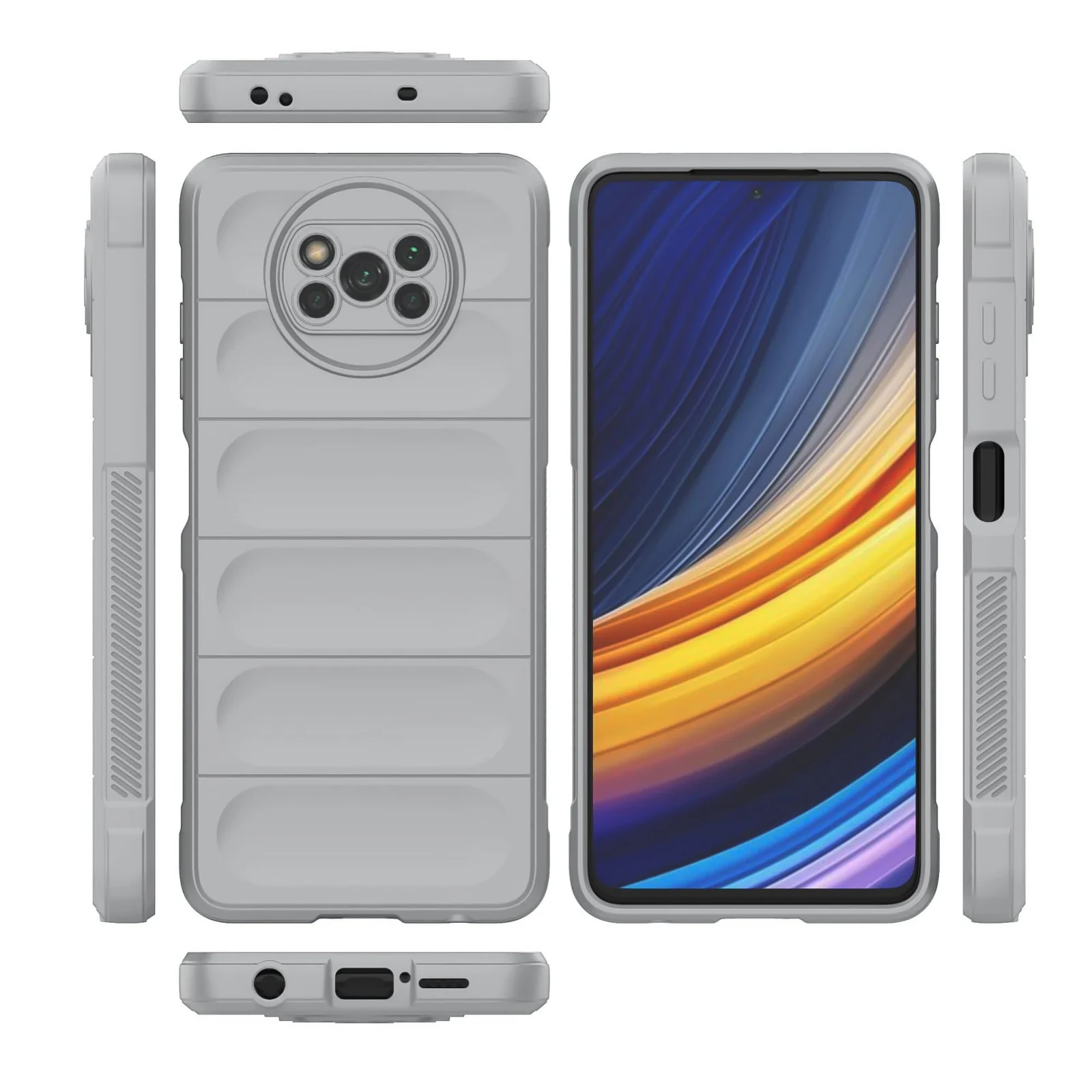 DL3 Mobilak Flexible Silicone and TPU Protective Case with Camera Protection for Xiaomi Poco X3 NFC / Poco X3 / Poco X3 Pro - Gray