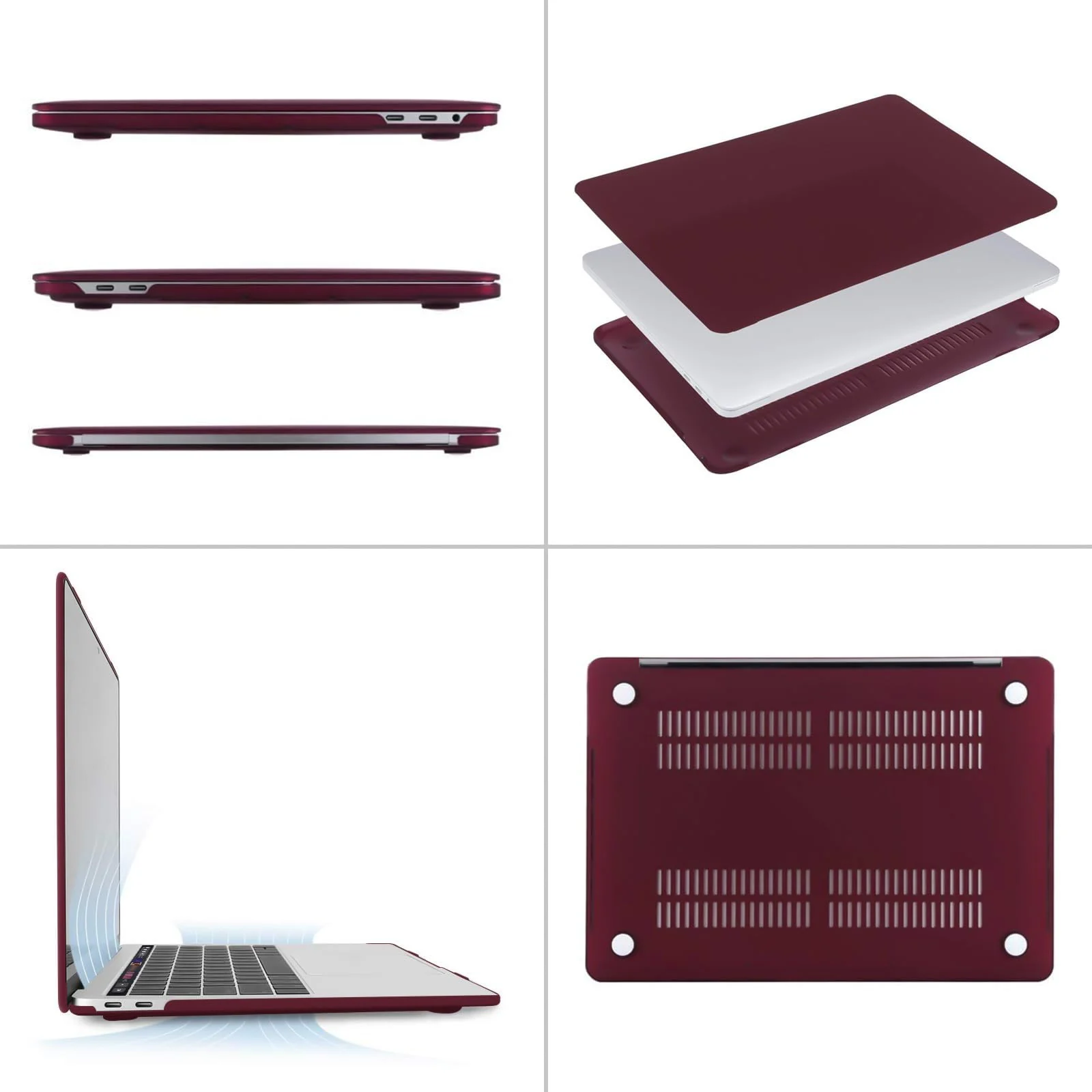 DL3 Mobilak Case Compatible with MacBook Air 13 Inch (Models: A1369 & A1466, Older Version 2010-2017 Release), Slim Snap On Hard Shell Protective Cover - Plum