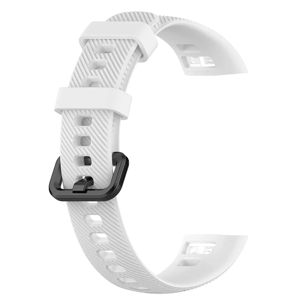 DL3 Mobilak Compatible for Honor Band 5/Honor Band 4 Strap, Soft Silicone Sport Wristband Adjustable Accessory Bracelet Replacement Band for Honor Band 5/Band 4 - White