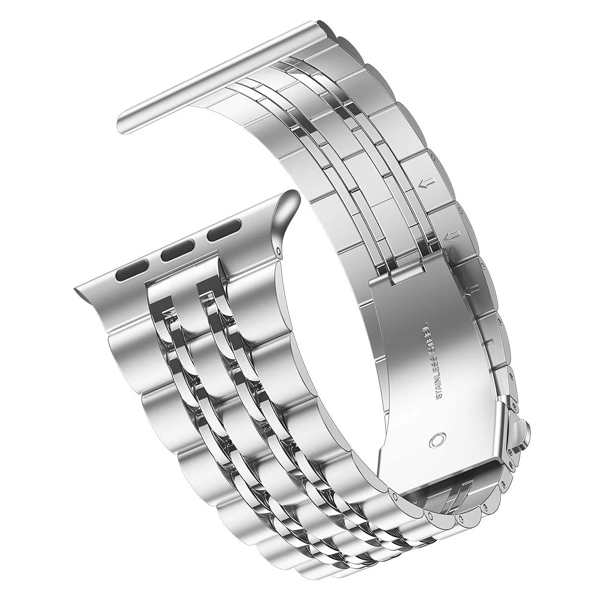 DL3 MOBILAK Band For Apple Watch Ultra Band 49mm 45mm 44mm 42mm 41mm 40mm 38mm, Metal Stainless Steel Strap for Apple Watch Series 8 Ultra 7 6 5 4 3 2 1 Se (42MM/44MM/45MM/49MM) - Silver