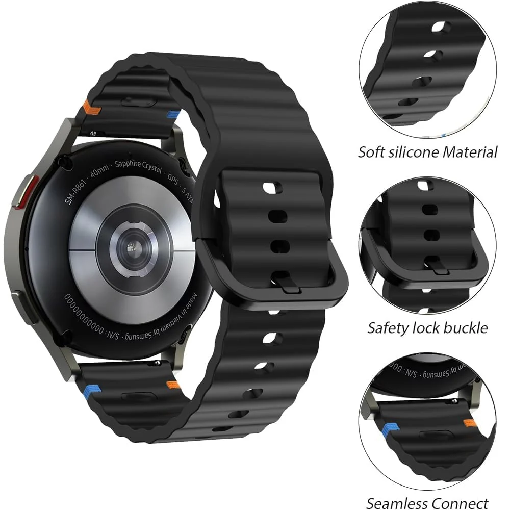 DL3 Mobilak 18m Strap for Huawei Watch GT 6 41mm/GT 5 Pro 42 mm/GT5 41mm/GT4 41 mm/Huawei Watch 5 42mm, 18 mm Silicone Sport Armband Replacement Bracelet for Venu 2S/3S/Vivomove 3S/4S - Black