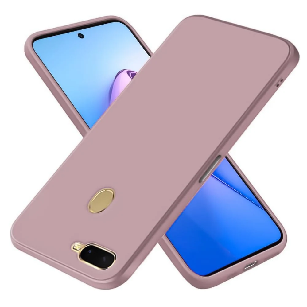 Dl3 Mobilak Compatible with OPPO F9 / F9 Pro / A5S / A12 / A7 Case, Liquid Silicone Case, Full Body Camera Protective Cover, Shockproof, Slim Phone Case, Soft Microfiber Lining - Black