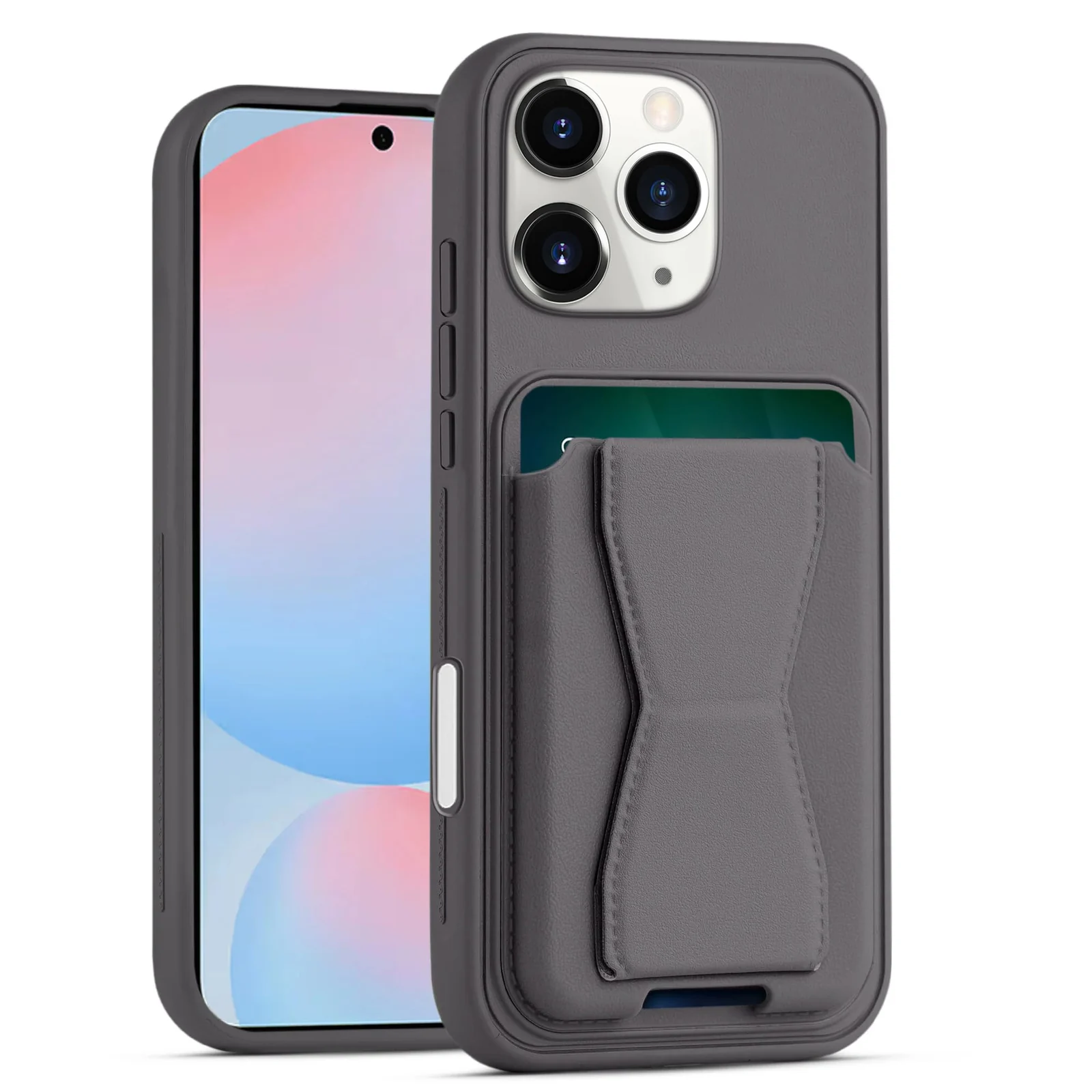 DL3 Mobilak Leather Wallet Case for iPhone 16 Pro Max 6.9-inch, Camera protection, Shock-absorbing protection, Built-in kickstand - Lavender Purple