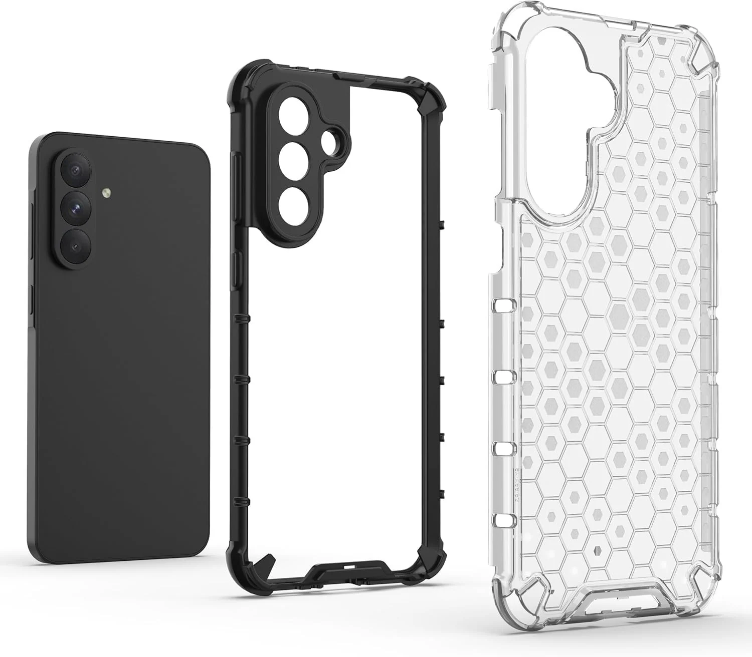 DL3 Mobilak Honeycomb Protective Case for Samsung Galaxy A16 5G / 4G, Shock-absorbing protection, Transparent design, Slim, lightweight profile - Clear