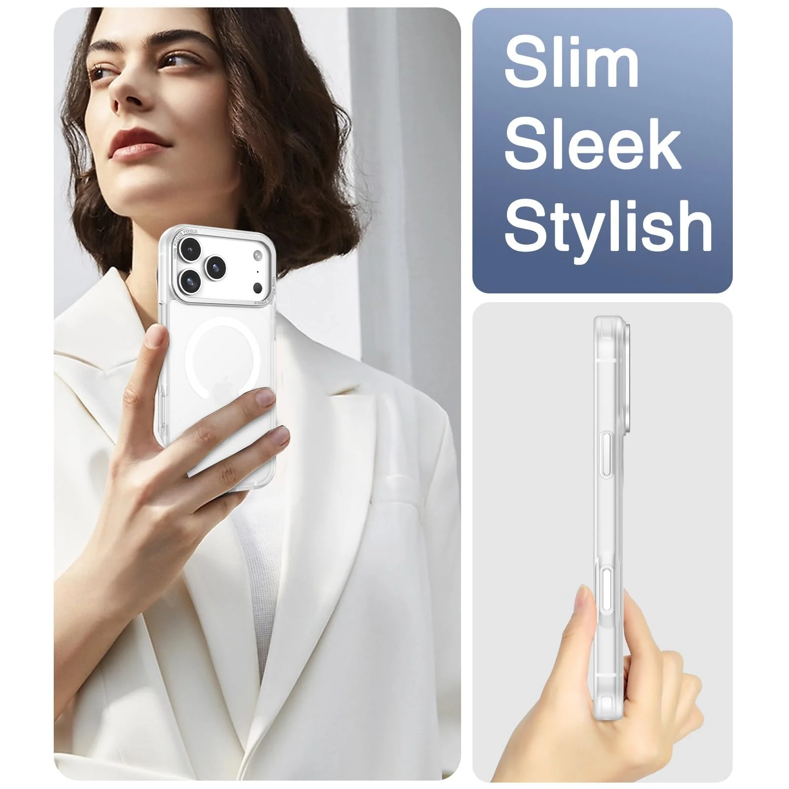 DL3 MOBILAK Protective Phone Case for Apple iPhone 18 Pro Max and 17 Pro Max - White