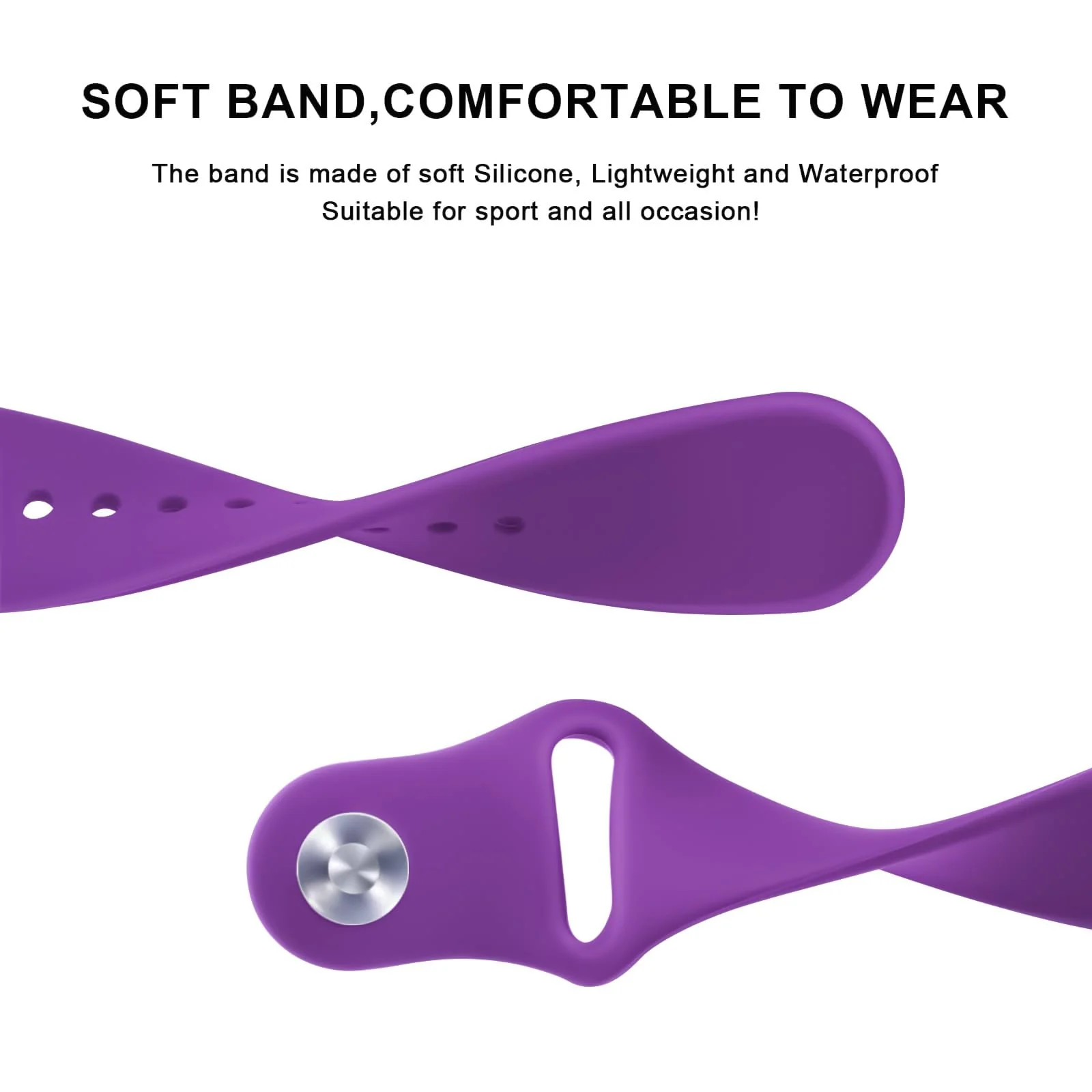DL3 Mobilak Straps Compatible with Xiaomi Redmi Watch 5 Active/Redmi Watch 5 Lite Bracelets for Men Women, 22mm Soft Silicone Strap, Waterproof Adjustable Band Sports Replacement - Purple