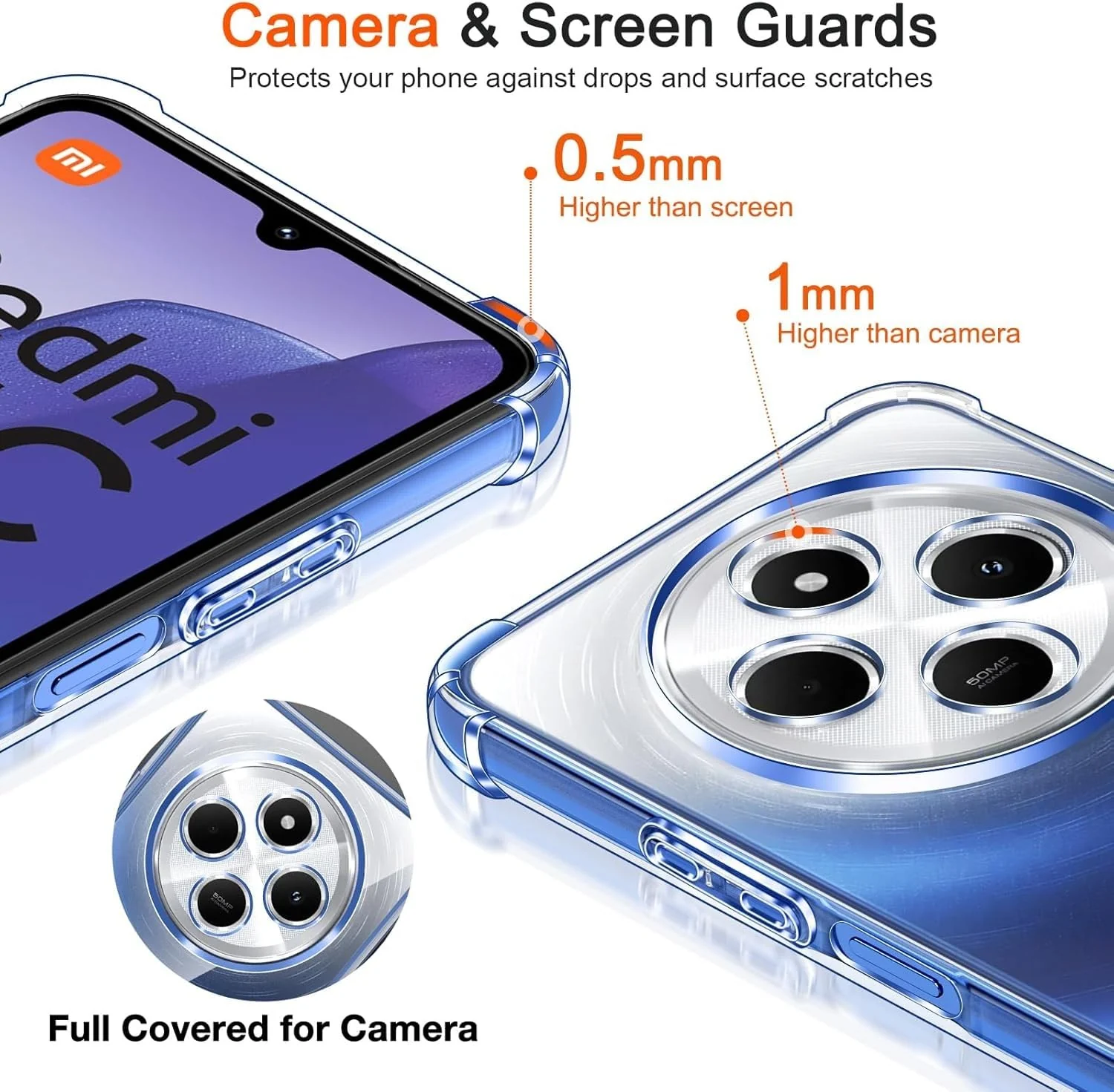DL3 Mobilak Clear TPU Case for Xiaomi Redmi 14C 4G / Poco C75, Camera protection, Shock-absorbing protection, Scratch-resistant surface - Clear