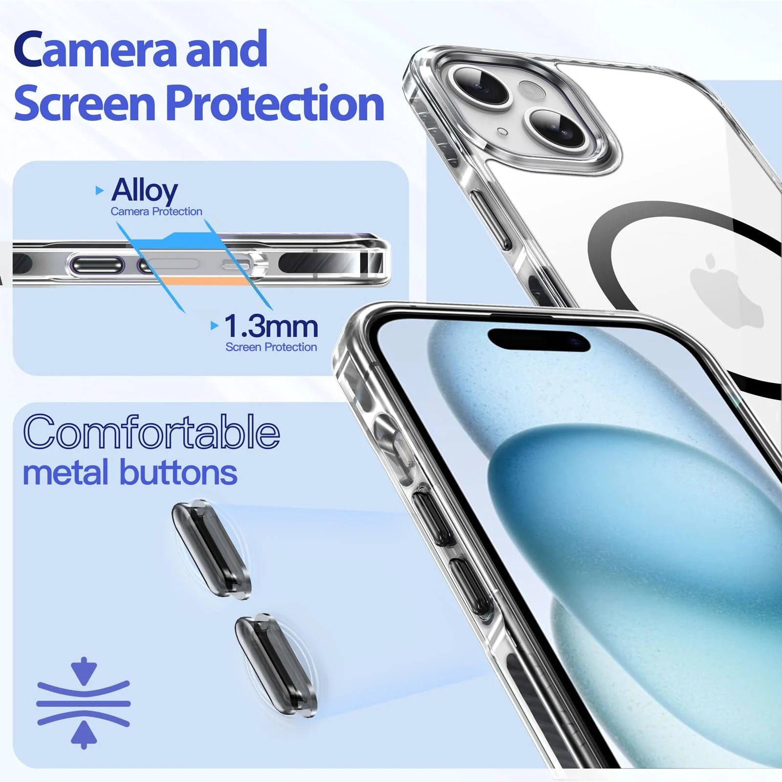 DL3 Mobilak Rugged Protective Case for iPhone 13 / iPhone 14, Compatible with MagSafe accessories, Supports wireless charging, Shock-absorbing protection - Brown