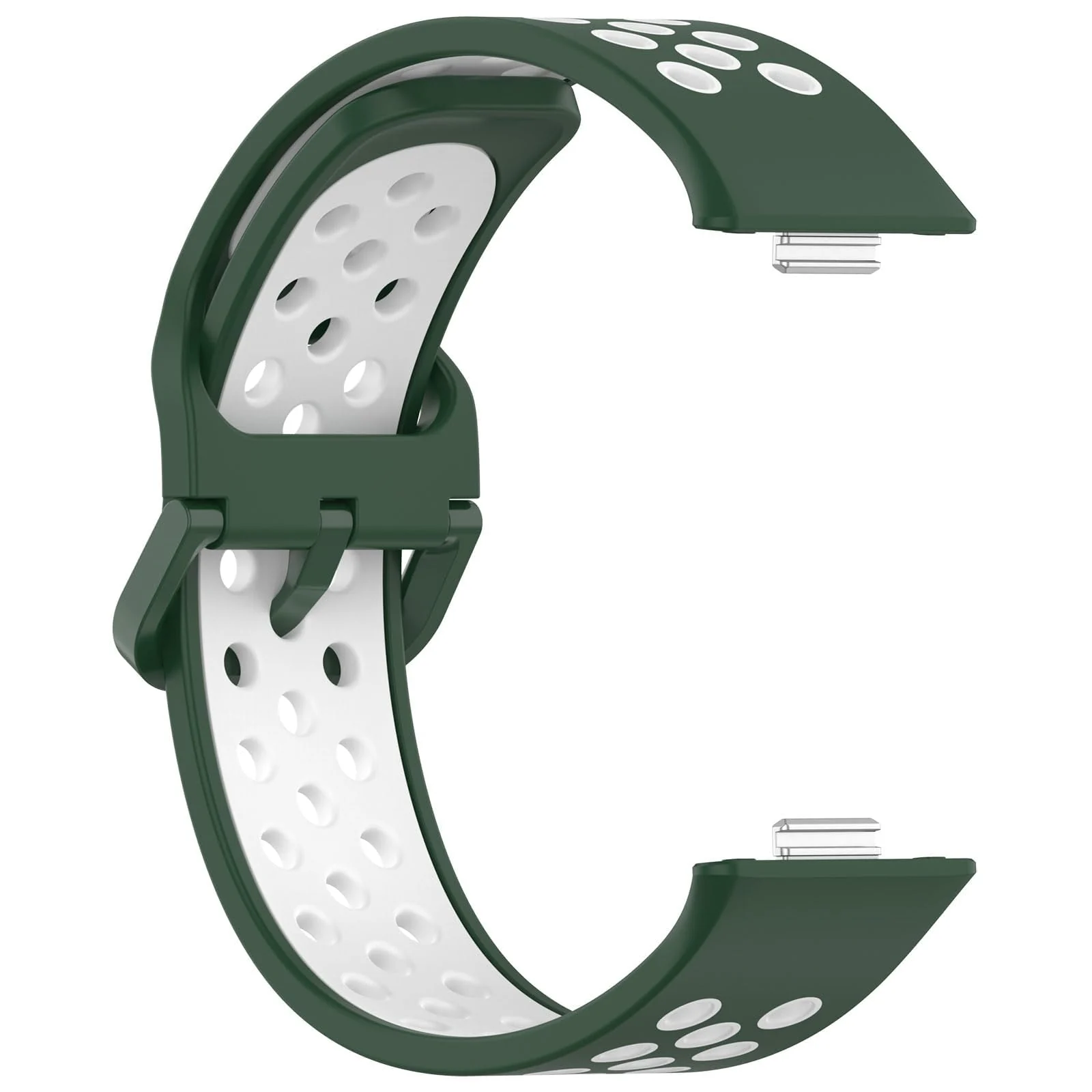 DL3 Mobilak Silicone Strap for Huawei Watch Fit 3, [Breathable] Soft Silicone Sport Wristband Bracelet Replacement Strap, Two-tone Strap, Adjustable Design, for Huawei Watch Fit3 - Green White