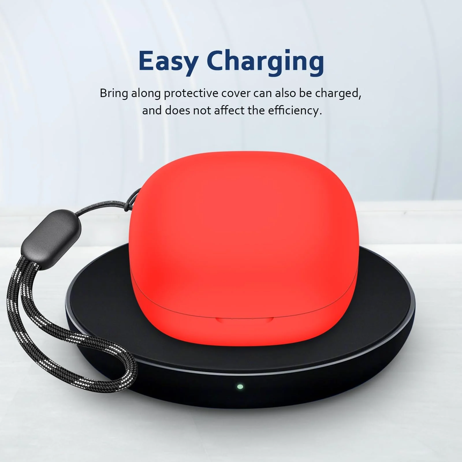 DL3 Mobilak Compatible with Anker Soundcore R50i NC/Anker P30i Case Cover, Soft Silicone Shockproof Protective Case Wireless Earbuds with Carabiner, Front LED Visible - A-red