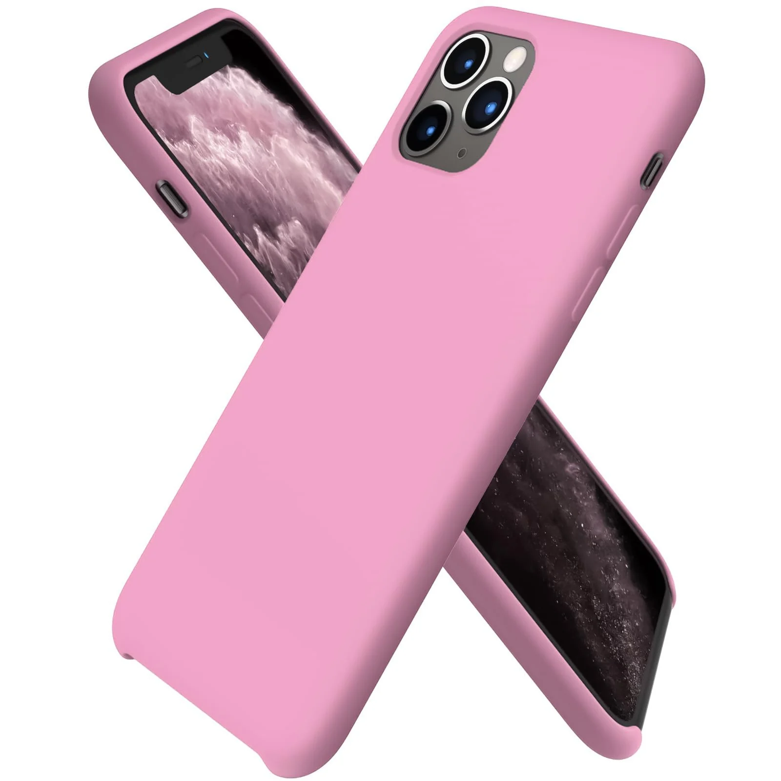 DL3 Mobilak Liquid Silicone Protective Case for iPhone 11 Pro Max (6.5 Inch) with Camera Protection and Microfiber Lining - Pink